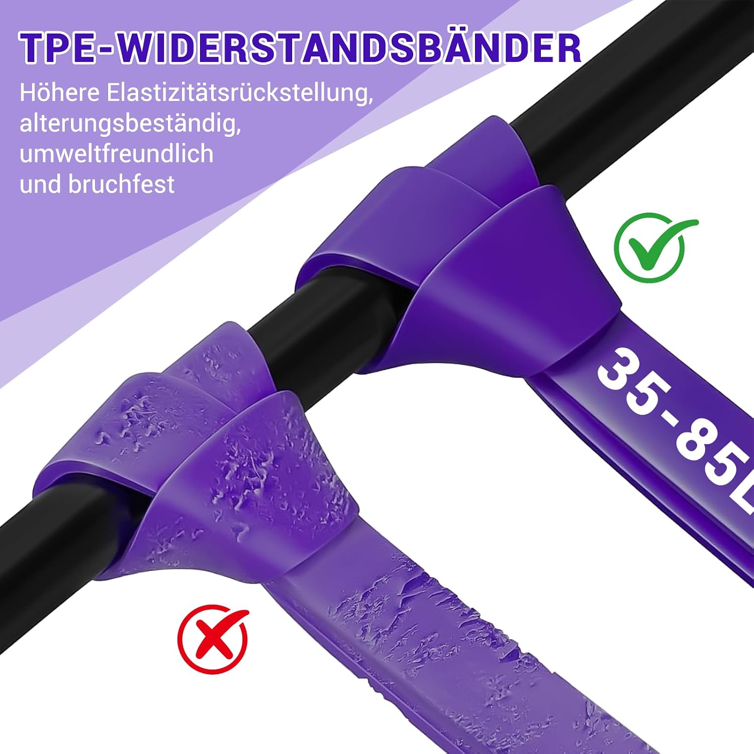 Detalle 2 de Widerstandsbänder Set mit Türanker und Handgriffen – Trainings-Gummibänder für Krafttraining & Rehabilitation