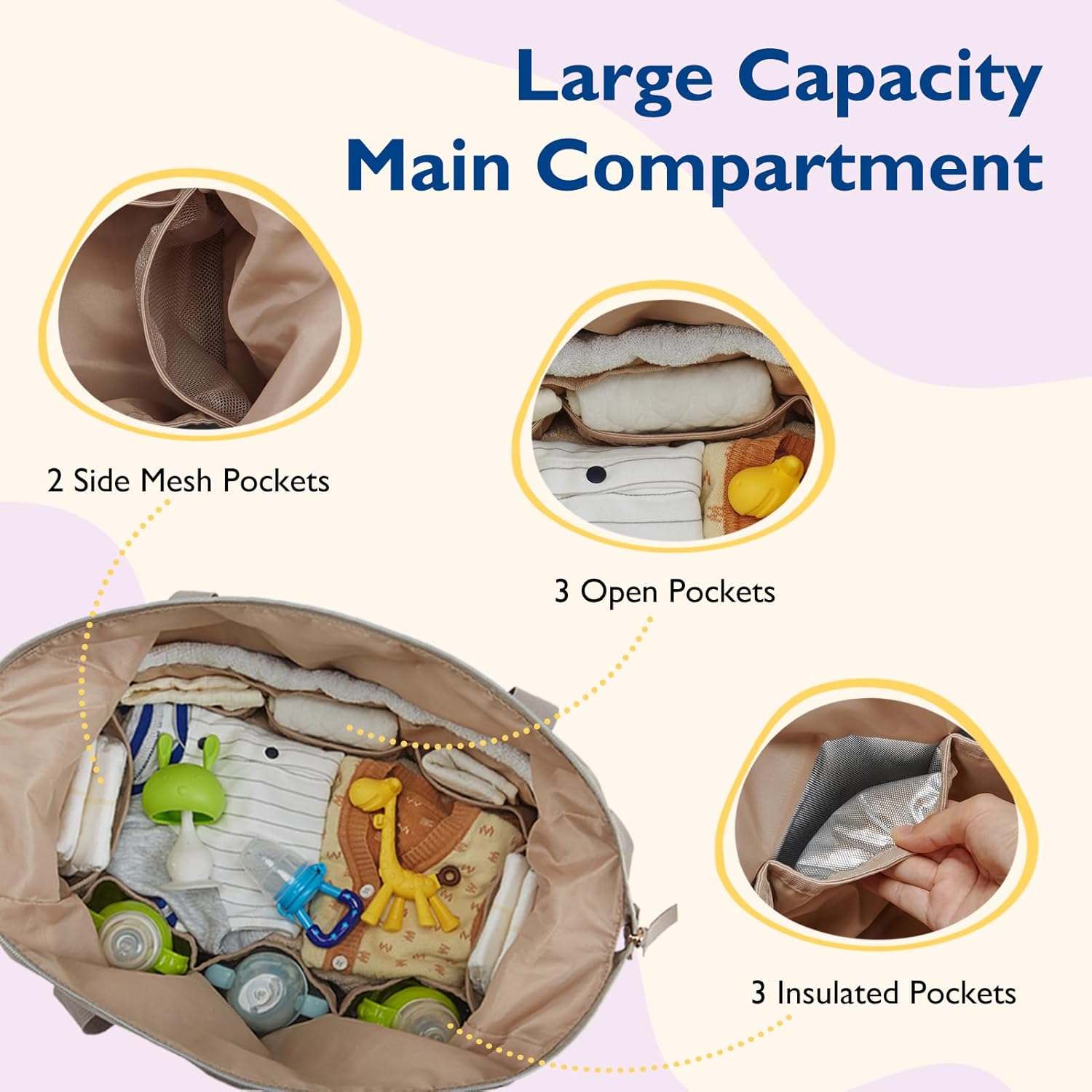 Thumbnail 2 de MOMMORE Large Capacity Diaper Bag Tote for Travel, Hospital and On-the-Go Parents