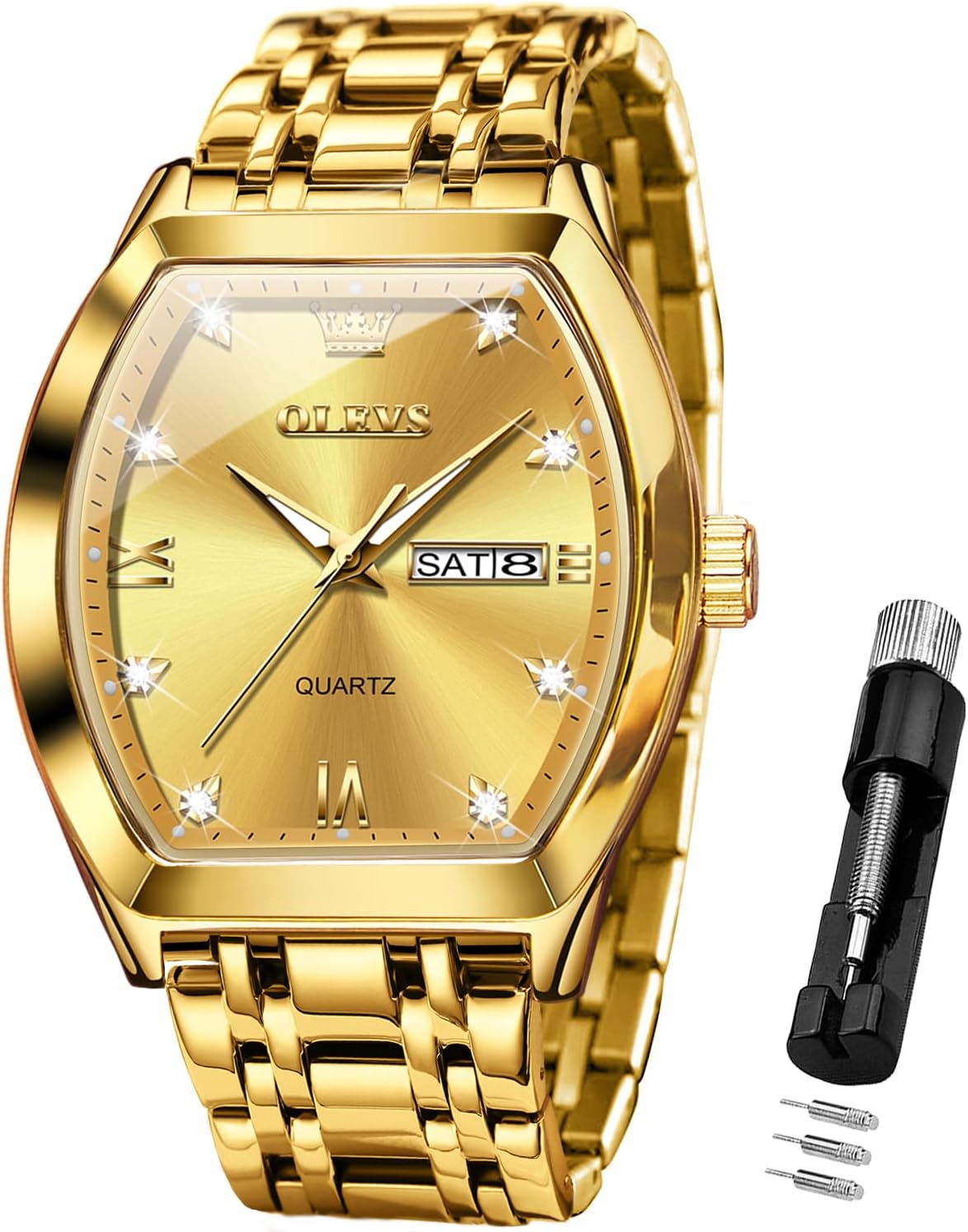 Thumbnail 6 de OLEVS Business-Luxus Herrenuhr mit Skelettdesign, Chronograph-Optik und Mondphasen-Display