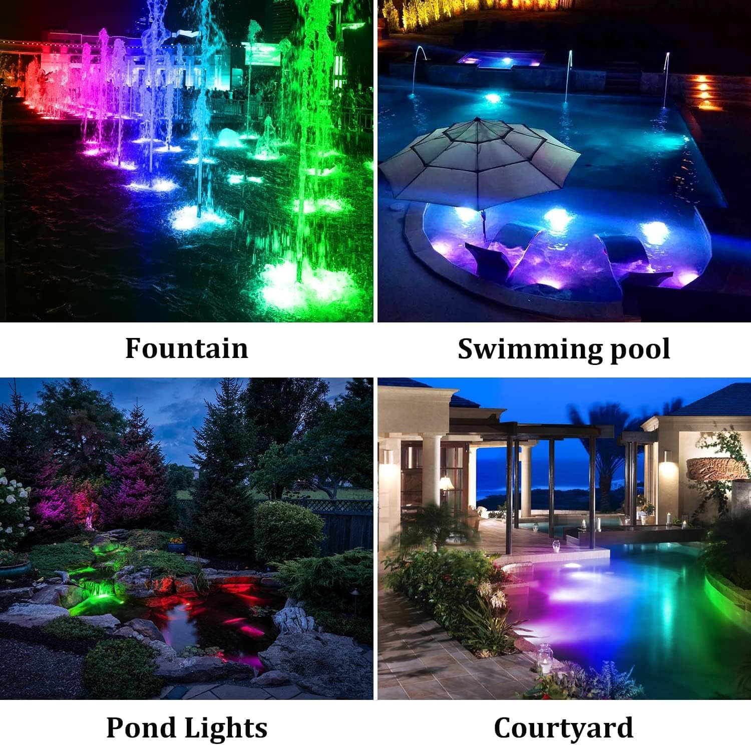 Thumbnail 5 de NATPOW Solar Pond Light RGB submersible LED for fish, dusk-to-dawn waterproof garden lighting