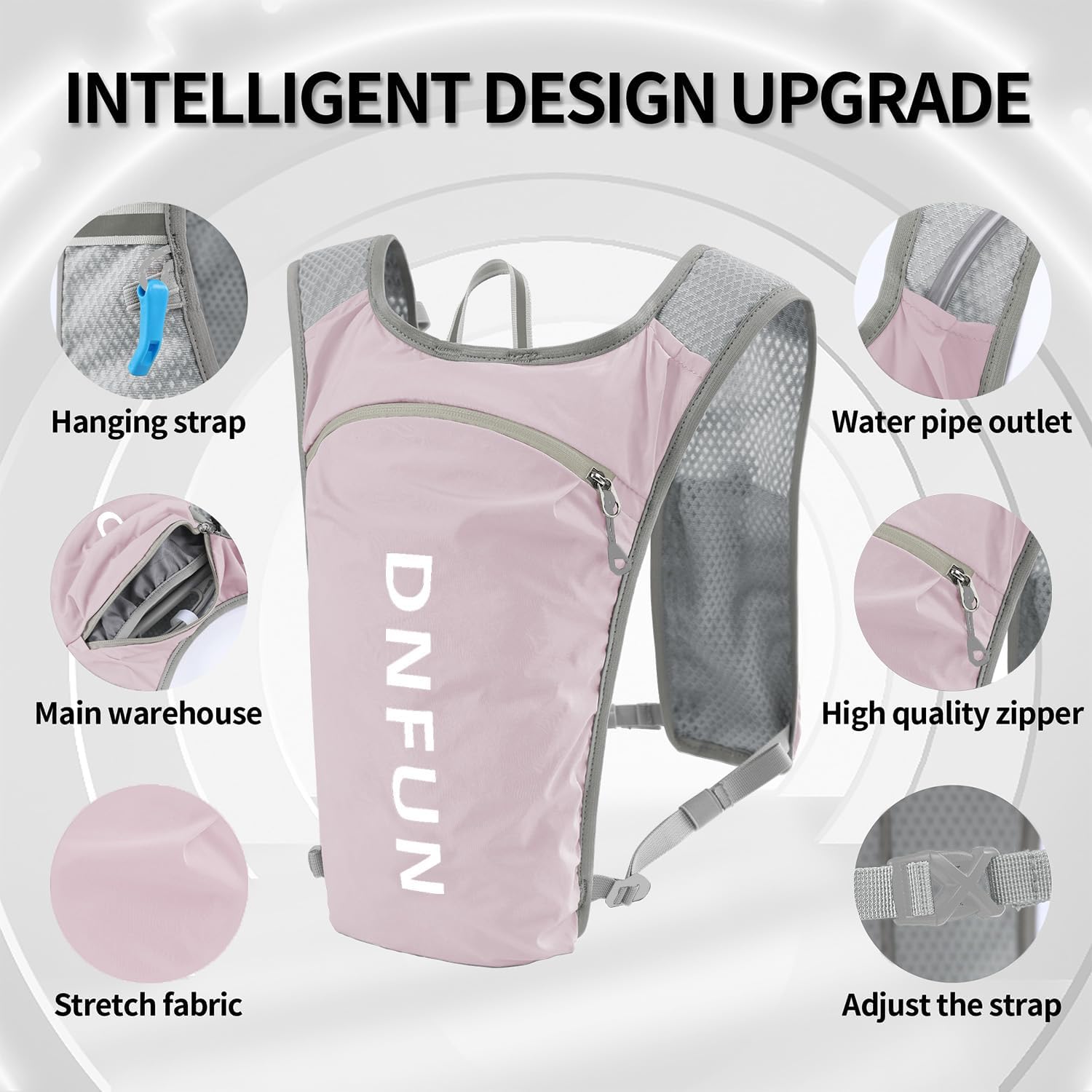 Thumbnail 2 de DNFUN Laufweste mit verstellbaren Gurten und 1,5‑L-Trinkflasche für Running & Outdoor-Sport