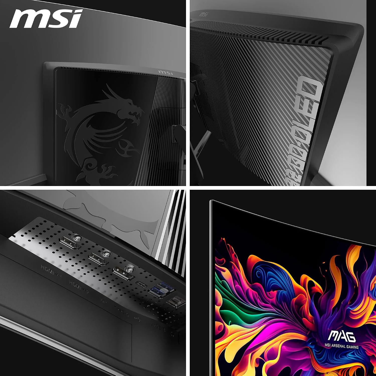 Detalle de MSI MPG 321CURX QD-OLED 32 Inch UHD Curved Gaming Monitor (1700R) with 240Hz, HDMI 2.1 and USB Type-C