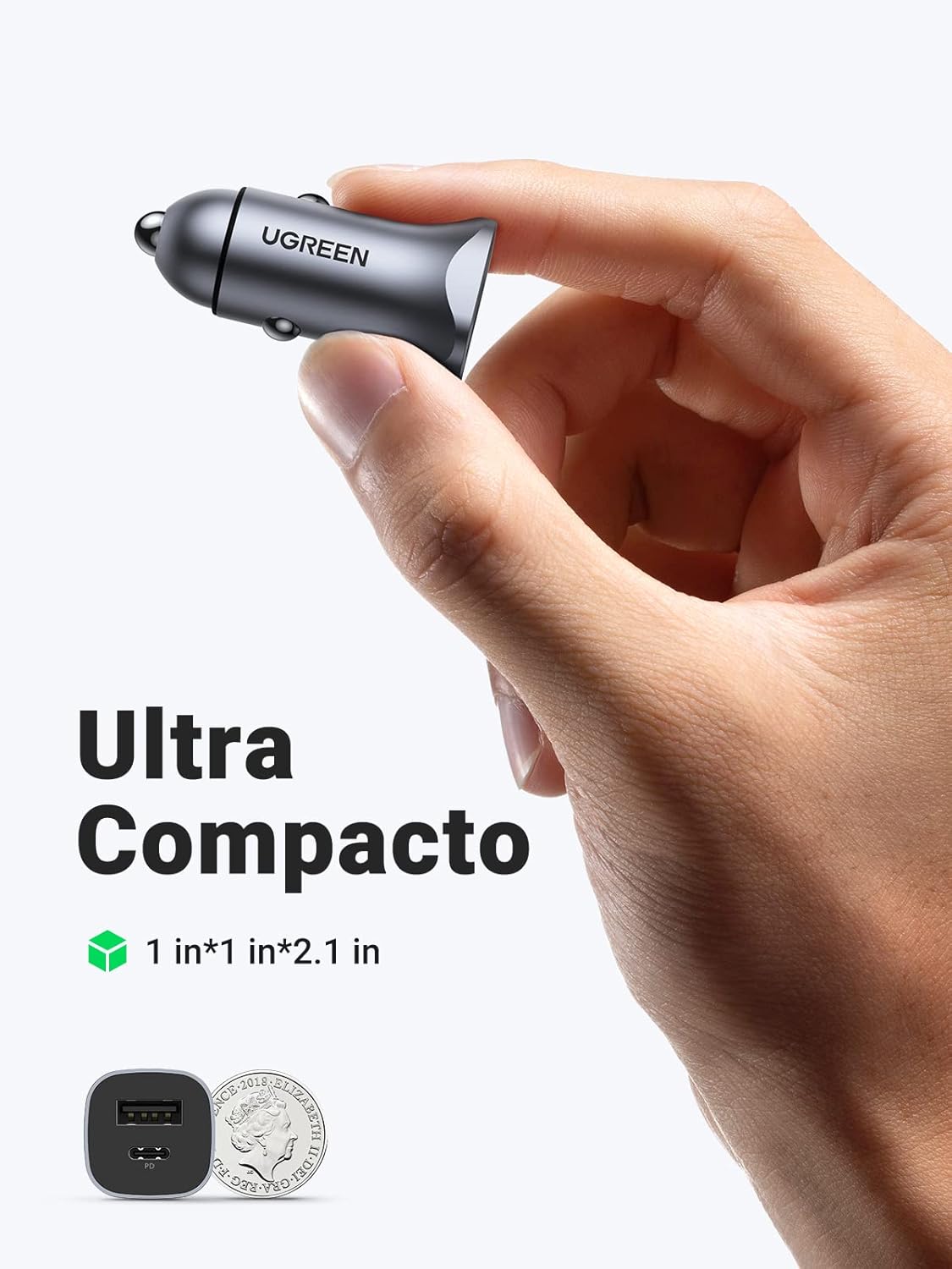Thumbnail 3 de UGREEN 30W Cargador de Coche USB C/A PD QC