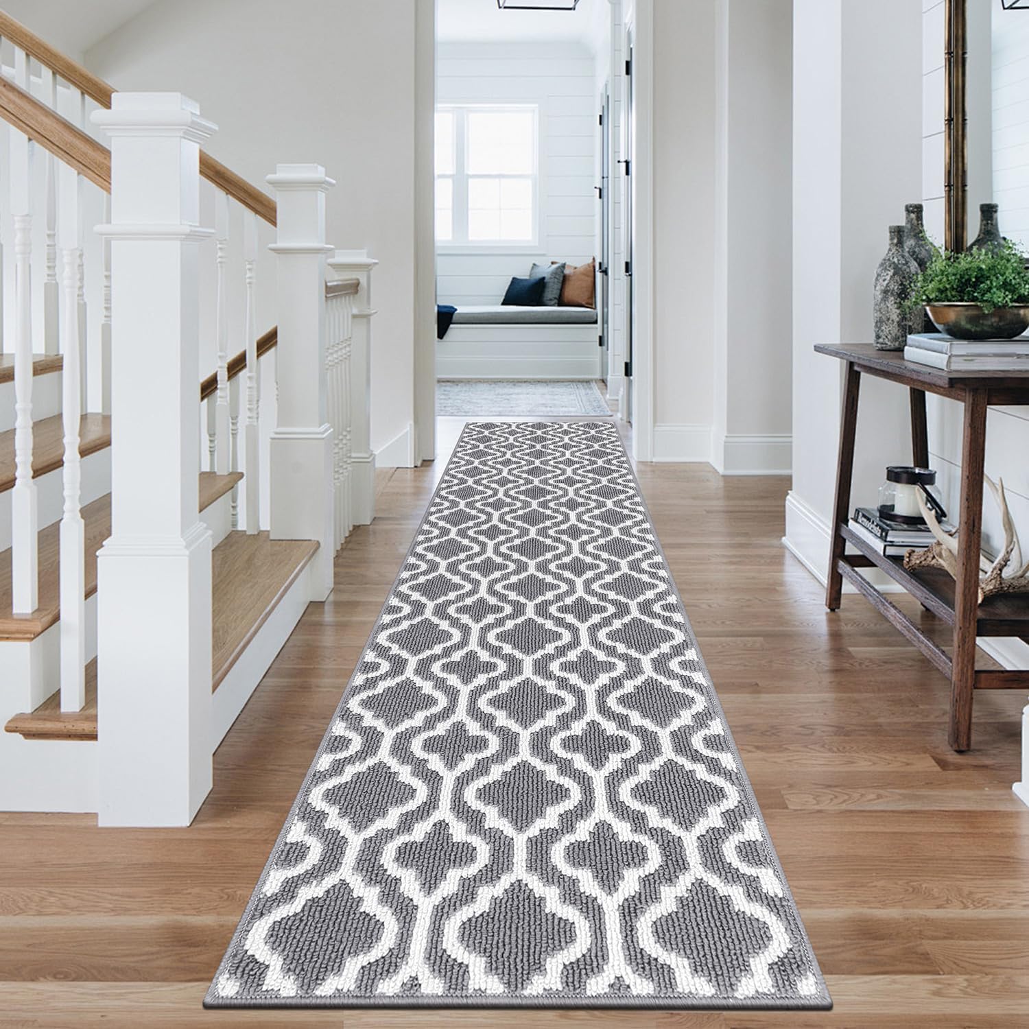 Thumbnail 5 de SHACOS Extra Long Hallway Runner Rug 66 x 300 cm in Grey Washable Carpet Runner