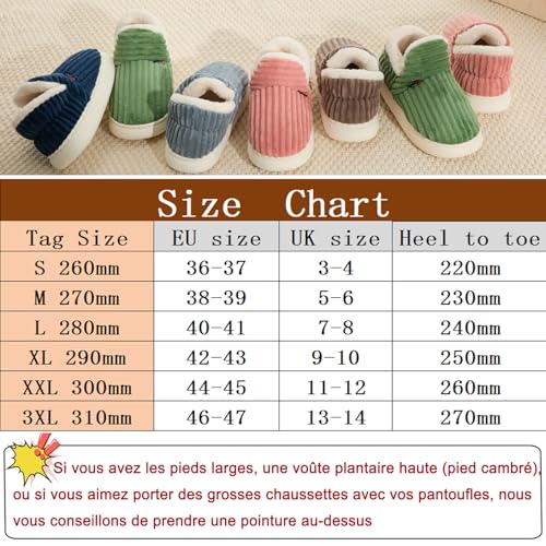 Detalle de Misolin Chaussons d’hiver à mémoire de forme, doublure chaude et semelle antidérapante