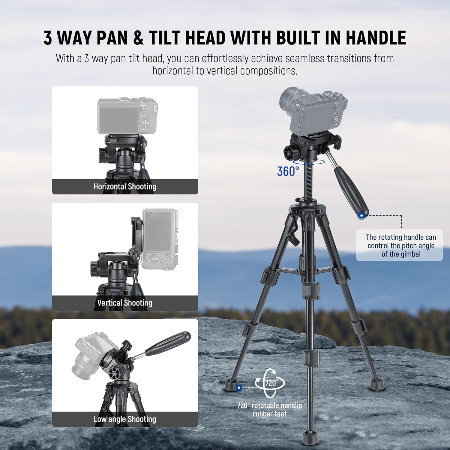 Detalle 2 de NEEWER Basic Mini Desk Tripod TP02 review: compact stability for camera, phone and more