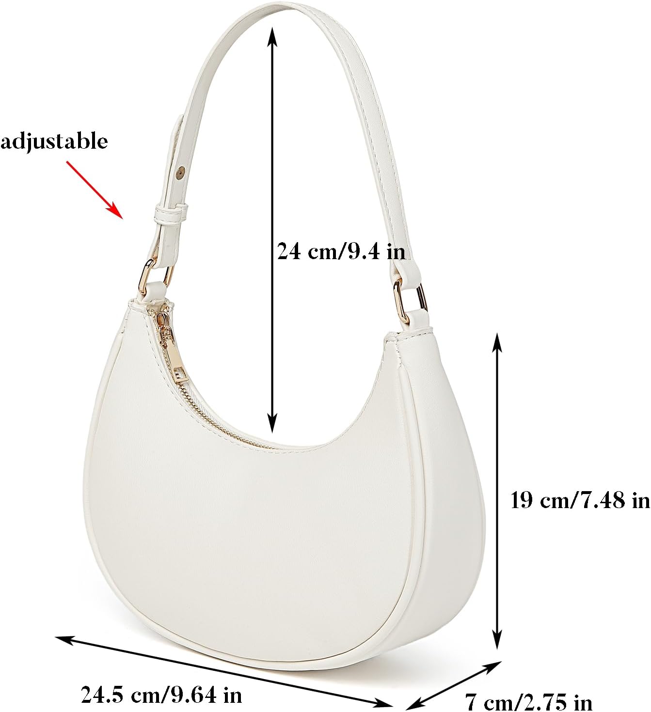 Detalle de Barabum Retro Classic Hobo Clutch Shoulder Tote with Zipper Closure (Women’s)