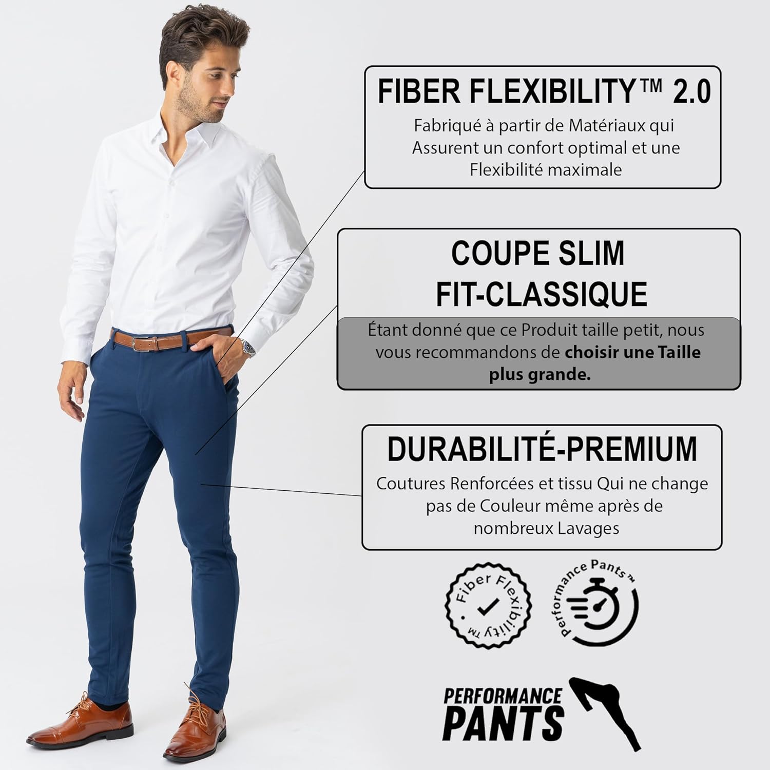 Thumbnail 2 de Performance Pants — Pantalon Stretch élégant pour Homme, coupe ajustée et confort durable