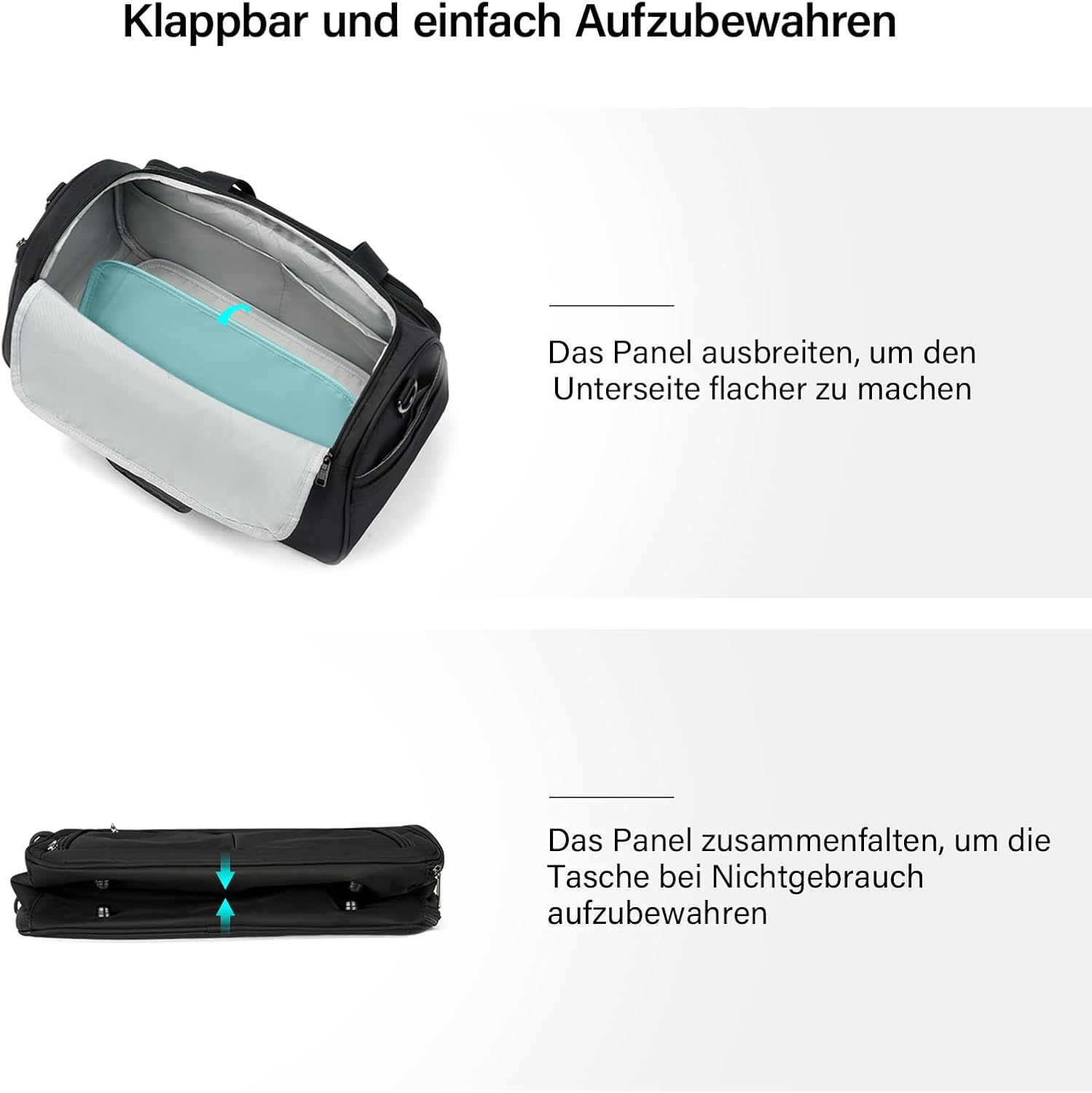 Detalle de Hanke 23L Faltbare Reisetasche – Handgepäck, kompakt & flexibel