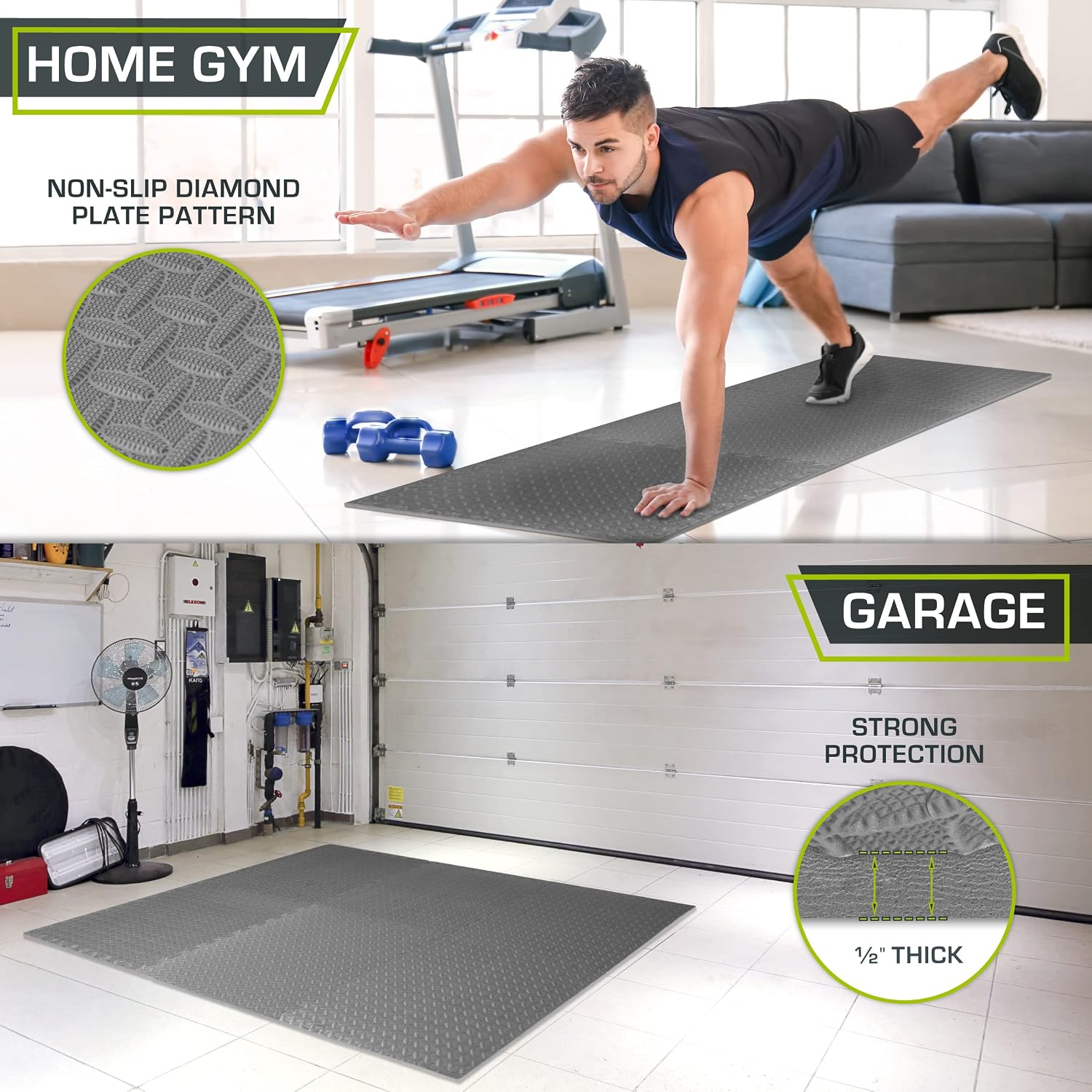 Detalle de ProsourceFit Puzzle Exercise Mat, 24 Sq Ft ⚙