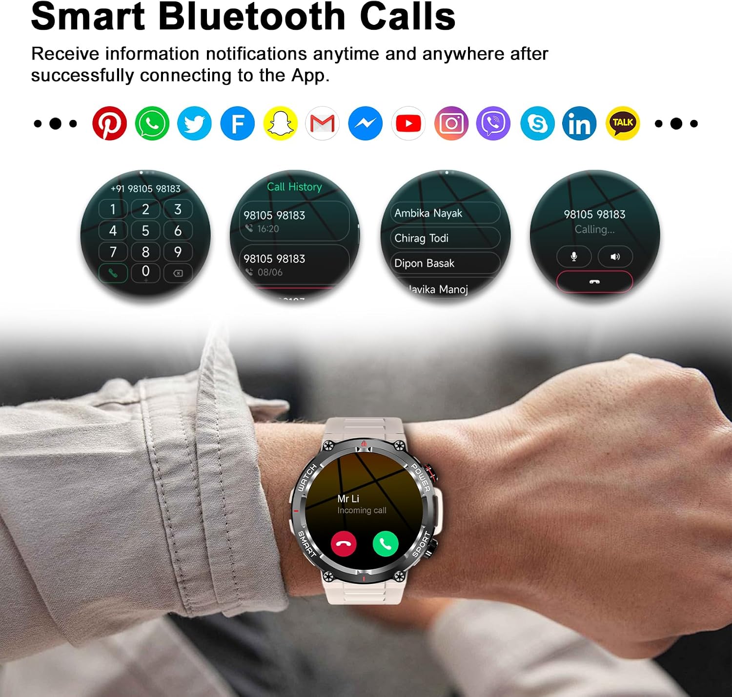 Detalle de Blackview W50 Smartwatch Uomo e Donna: Orologio Intelligente Fitness con Chiamate Bluetooth e 100 Modalità Sportive