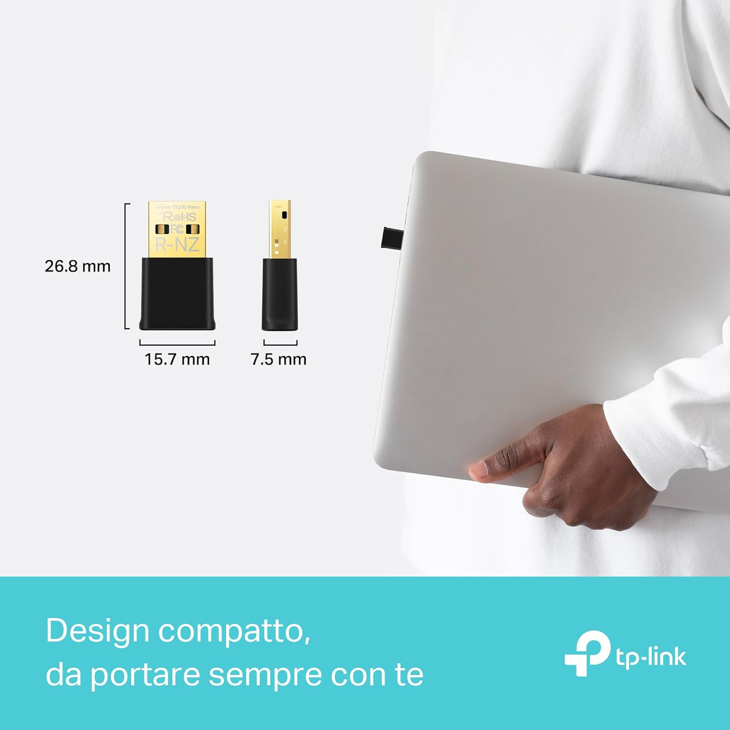 Detalle 2 de TP-Link Archer TX20U Nano Adattatore Wi‑Fi 6 1800 Mbps