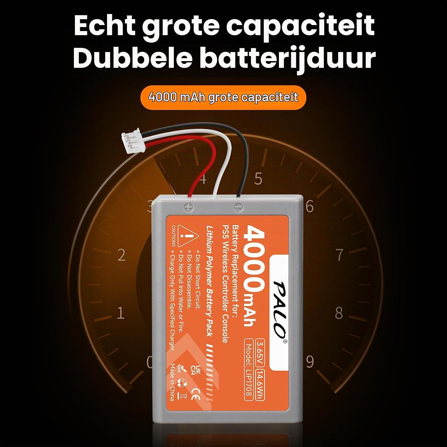 Thumbnail 4 de Palogreen PS5-controlleraccu 4000 mAh, oplaadbaar lithium, 3,65 V