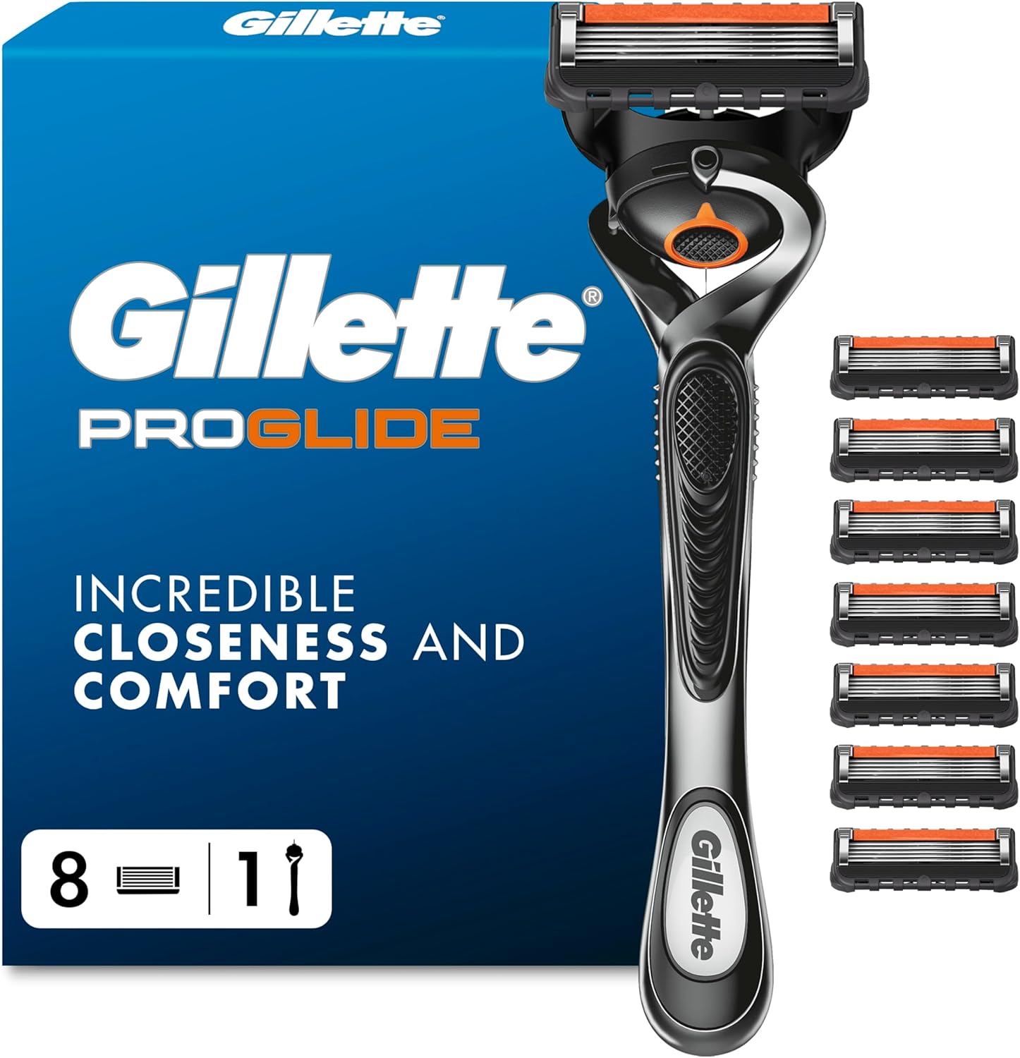 Detalle de Gillette ProGlide Men’s Razor (8 blades) with FlexBall and anti-friction blades