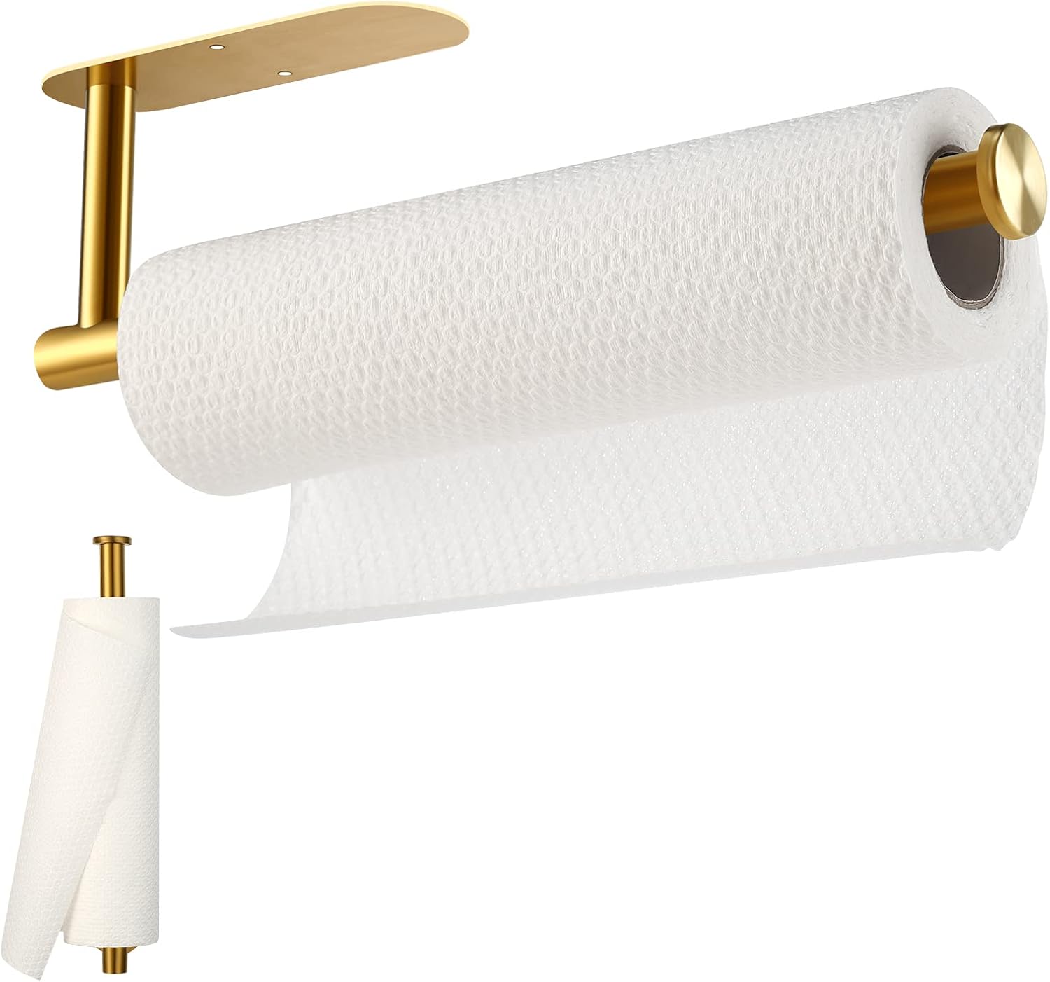 Detalle de Fvviia Under-Cabinet Paper Towel Holder, Gold, SUS304 Stainless Steel