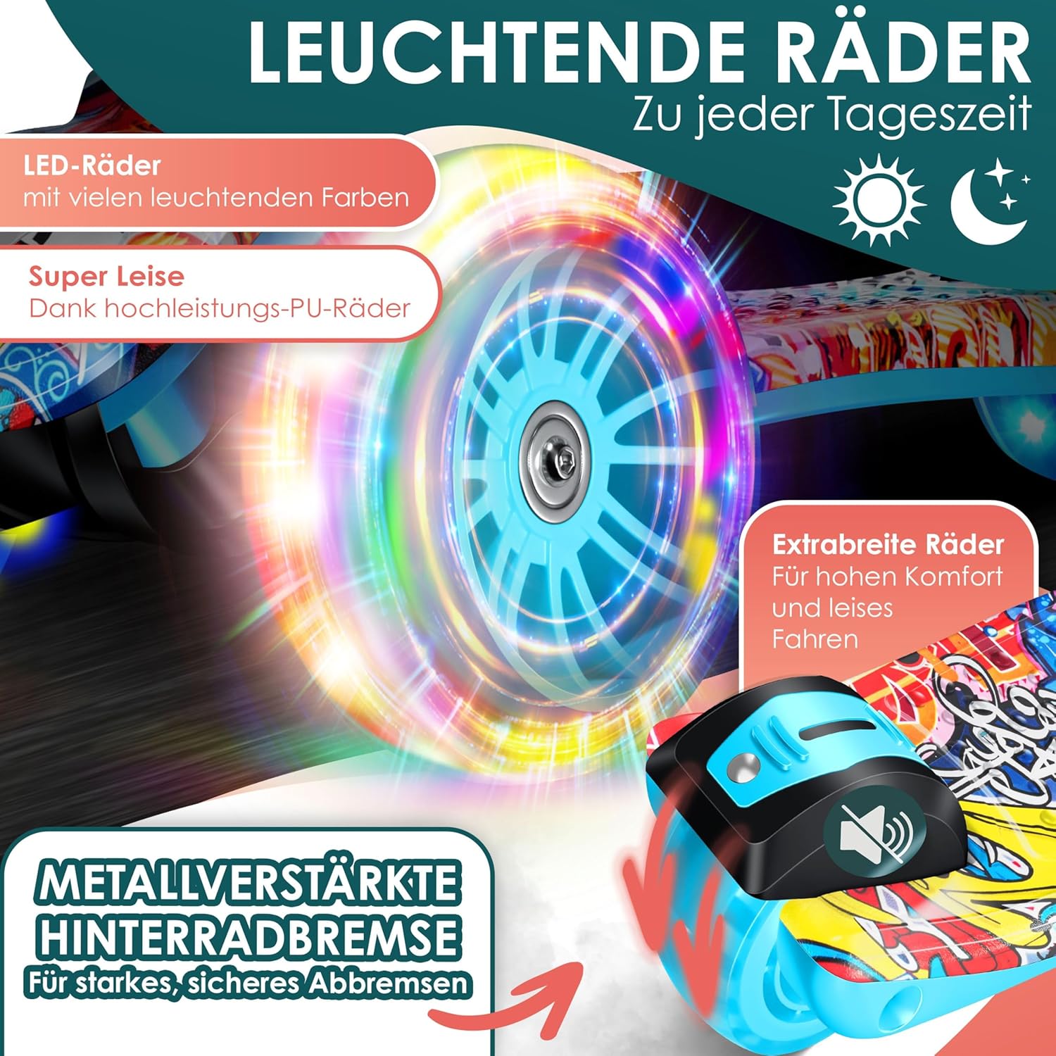 Thumbnail 3 de KIDIZ X-Pro2 Dreiradscooter für Kinder (3–12 Jahre) mit faltbarem Design, PU LED-Rädern und höhenverstellbarem Lenker