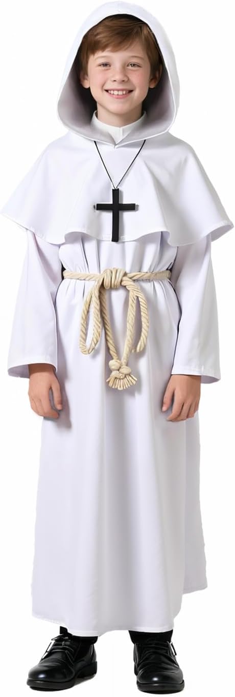 Detalle de VZQI ZQ124US3 Kids’ Medieval Monk Robe Costume with Hooded Shawl