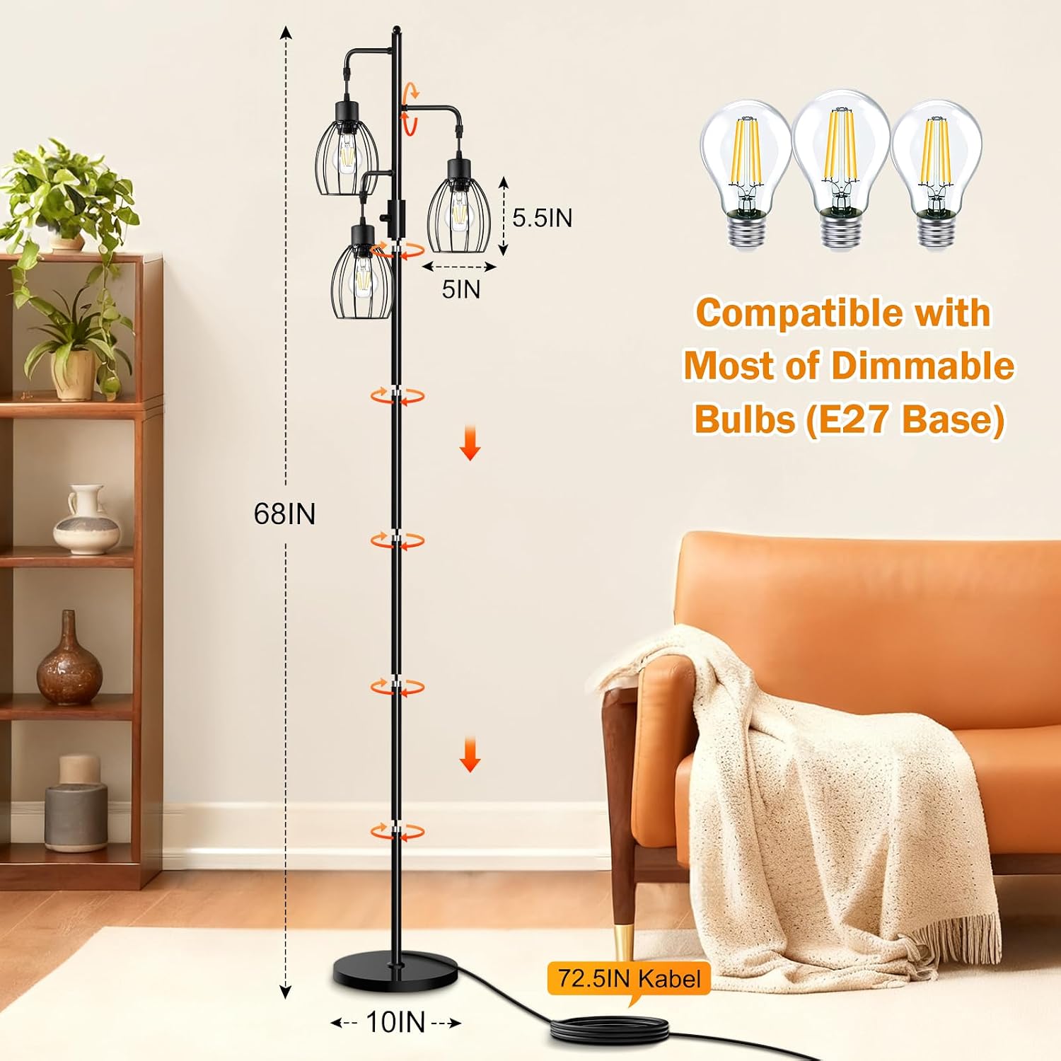 Thumbnail 6 de AmazeFan 68" Dimmable Floor Lamp 2400LM