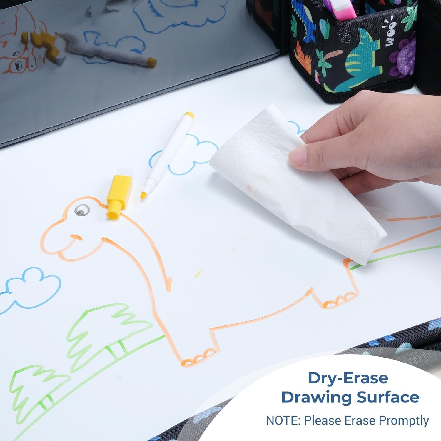 Thumbnail 4 de INFANZIA Kids Travel Tray for Toddler Car Seat (Dinosaur) – Travel Lap Tray for Car & Airplane