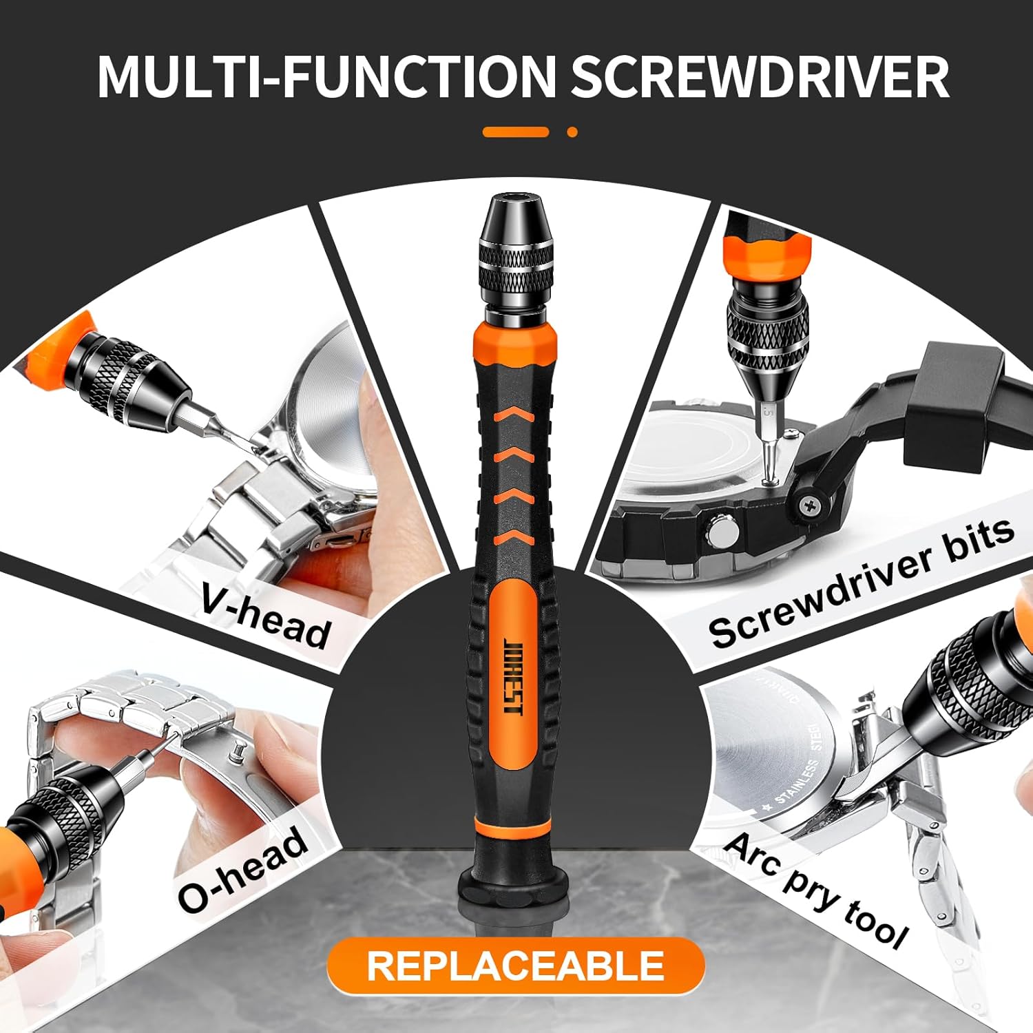 Detalle de Jorest Uhrenwerkzeug-Set: Präzises Reparatur- und Batteriewechsel-Toolkit für Uhrmacher und Heimwerker