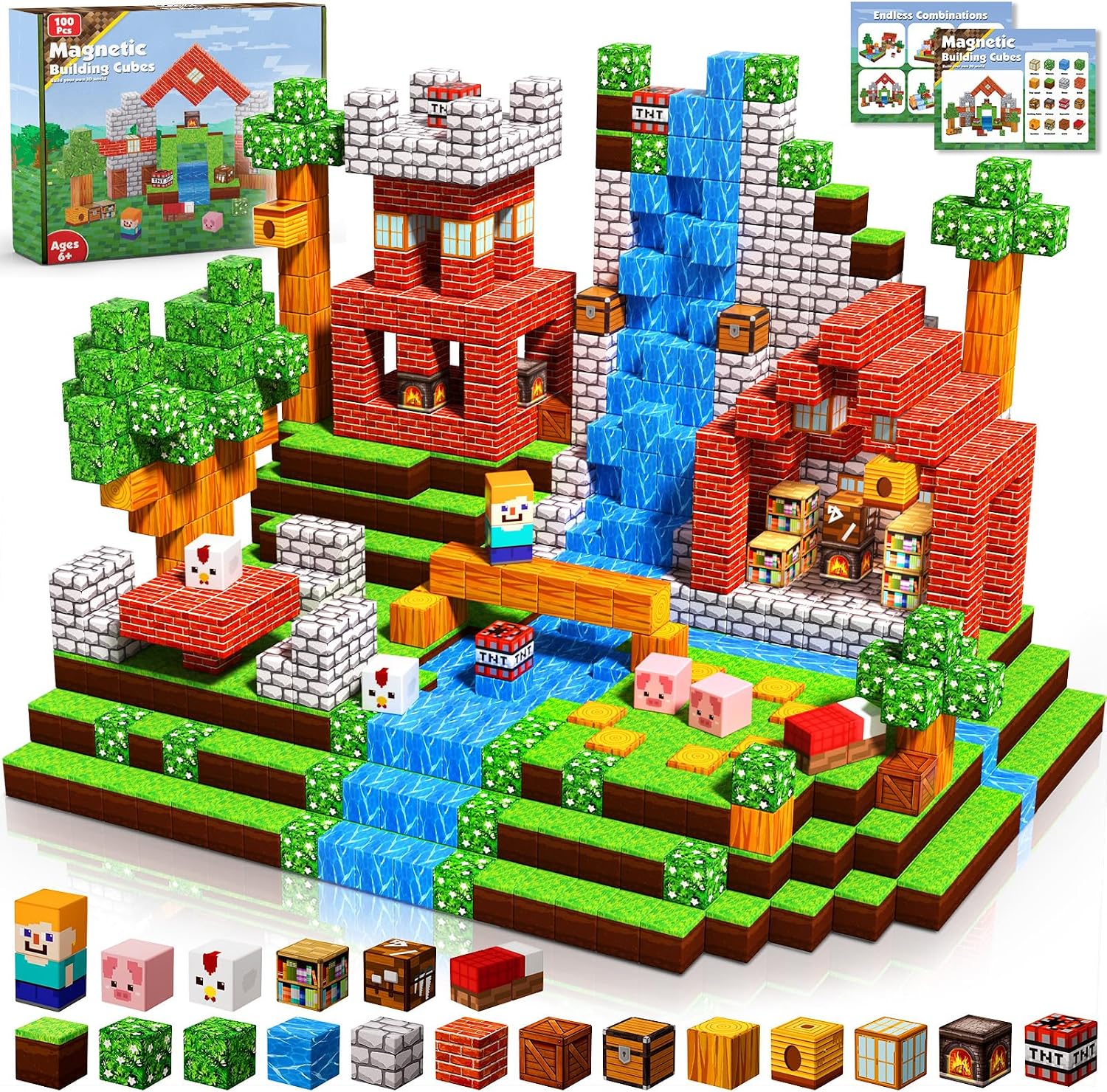 Thumbnail 6 de Magnetic Blocks-150PCS Grassland Set