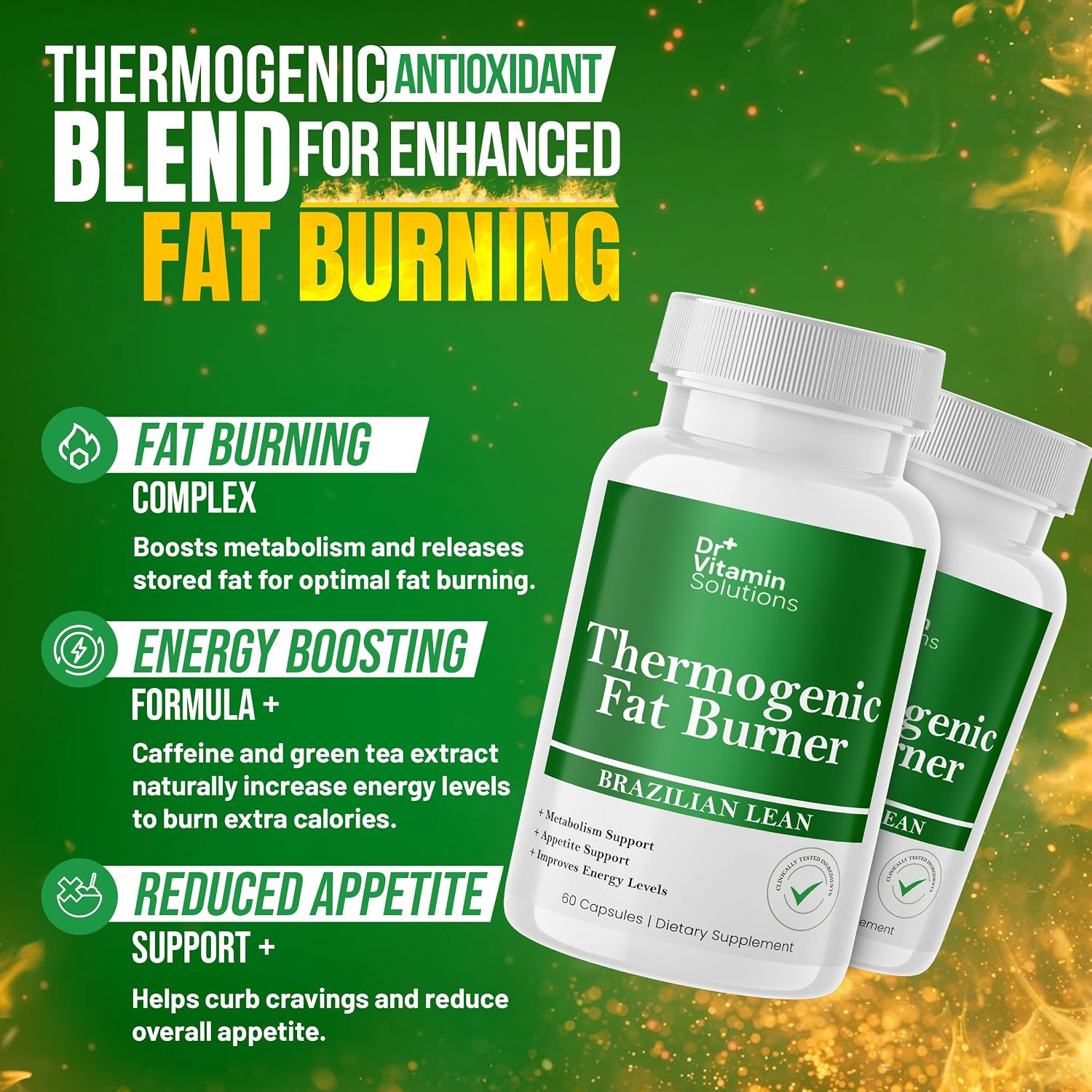 Detalle de DR VITAMIN SOLUTIONS Thermogenic Fat Burner, 2-Pack with Green Tea and Caffeine
