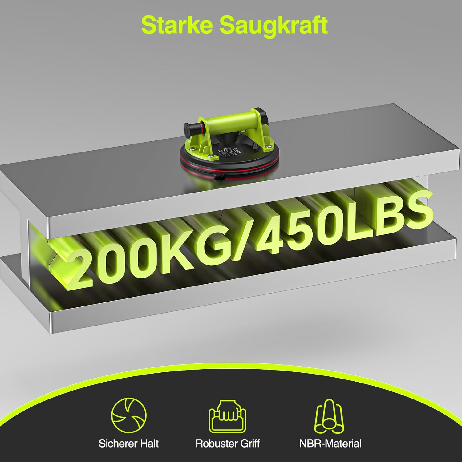 Thumbnail 2 de Taskstar Vakuum Saugheber Fliesen – 2er-Set, 20 cm, max Traglast 204 kg, inkl. Manometer