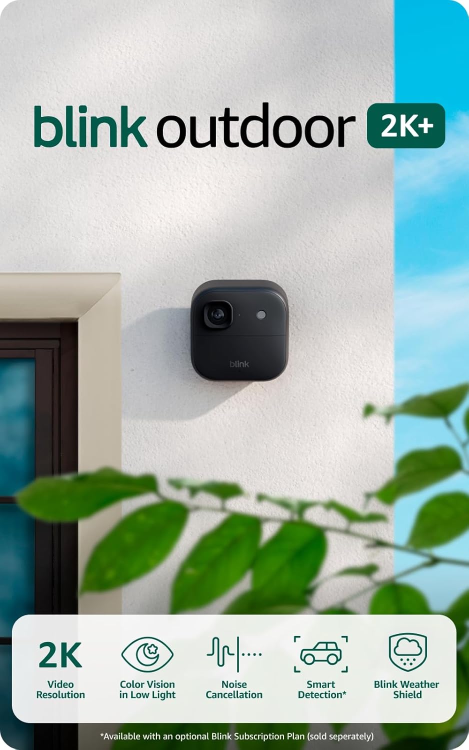 Detalle de Blink Outdoor 2K+ (Newest Model) Wireless Security Camera
