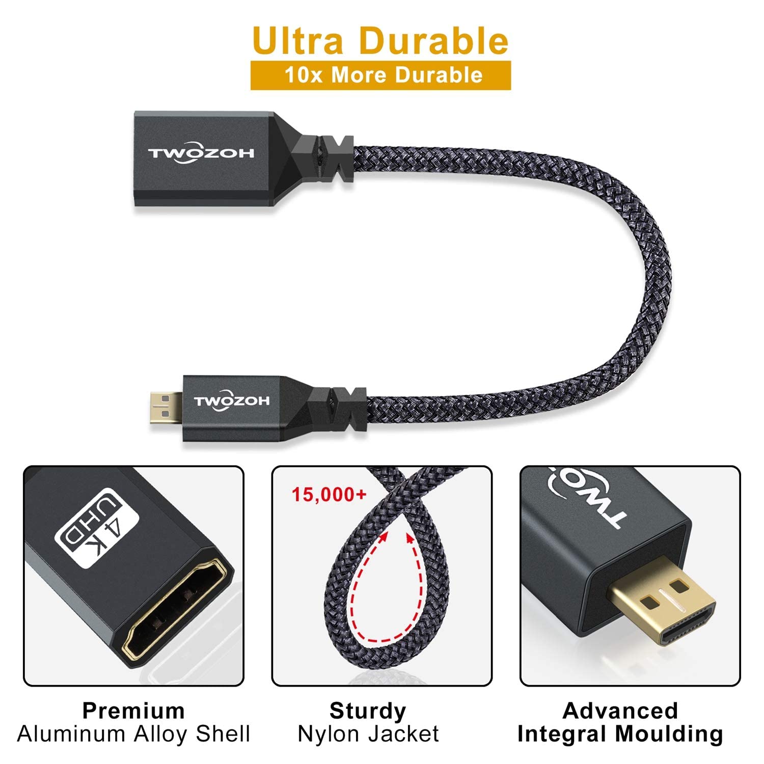 Detalle 2 de Twozoh Micro HDMI auf HDMI Kabel