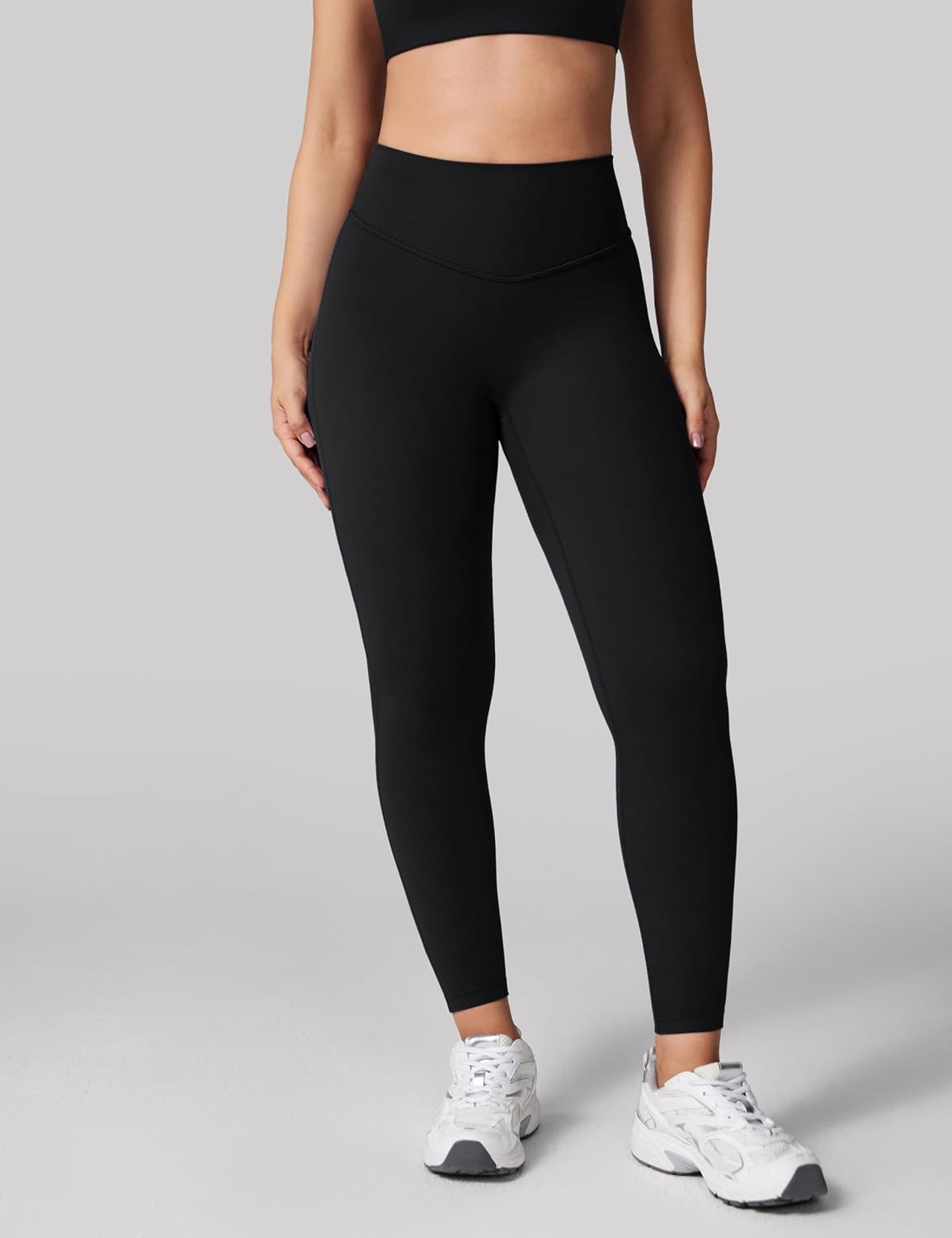 Detalle de UNISSU Hugcurve No Front Seam Hidden Scrunch High-Waisted Workout Leggings (25 in inseam)