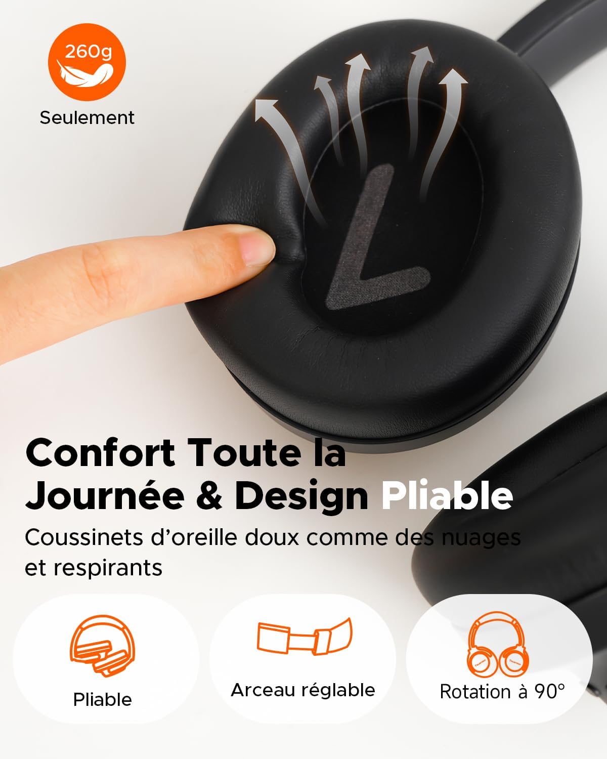 Thumbnail 3 de truefree HF-10 Casque Bluetooth ANC 45 dB
