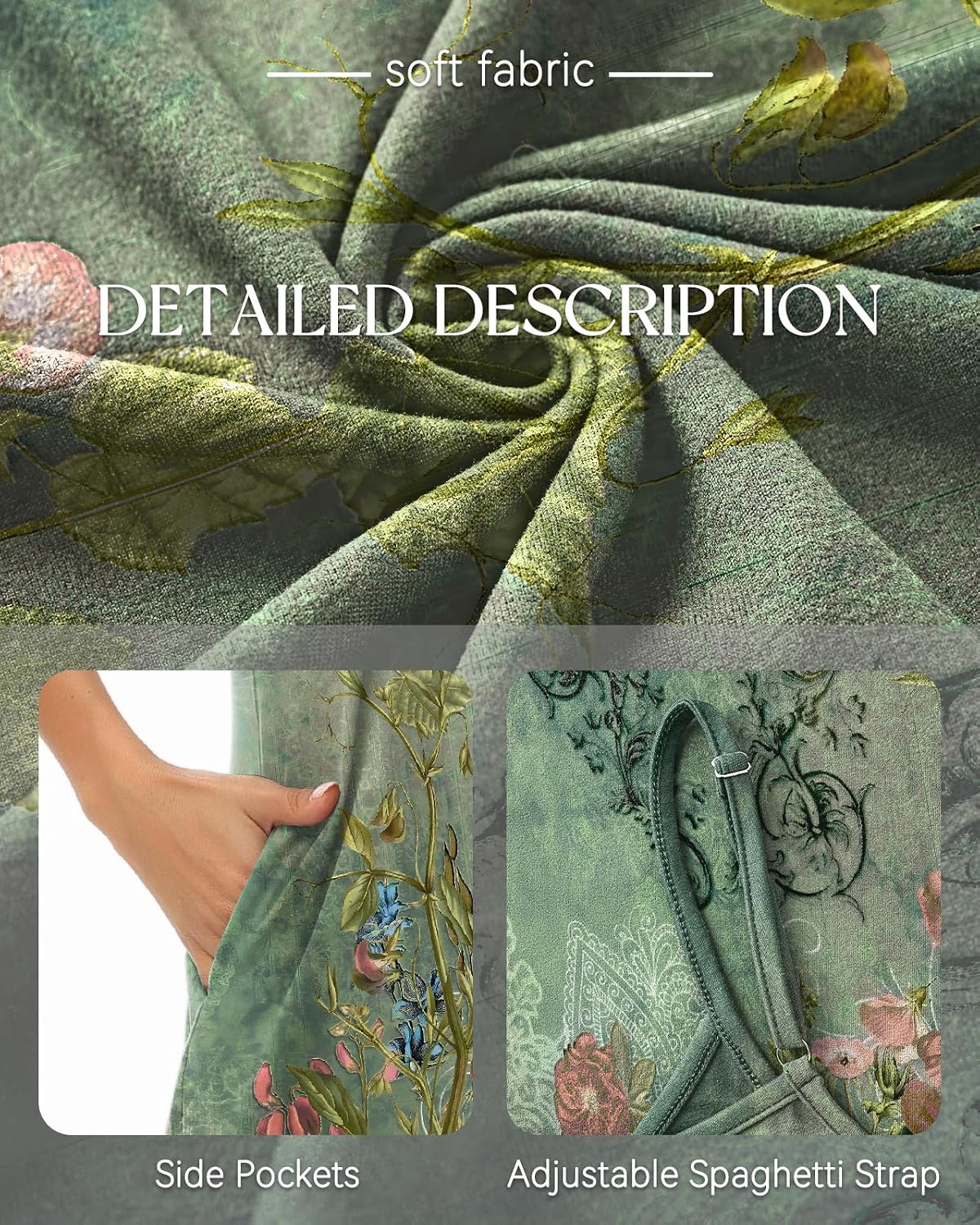 Detalle de RIROW Spaghetti-Strap Midi Beach Cover-Up Dress, Lightweight Stretch Knit