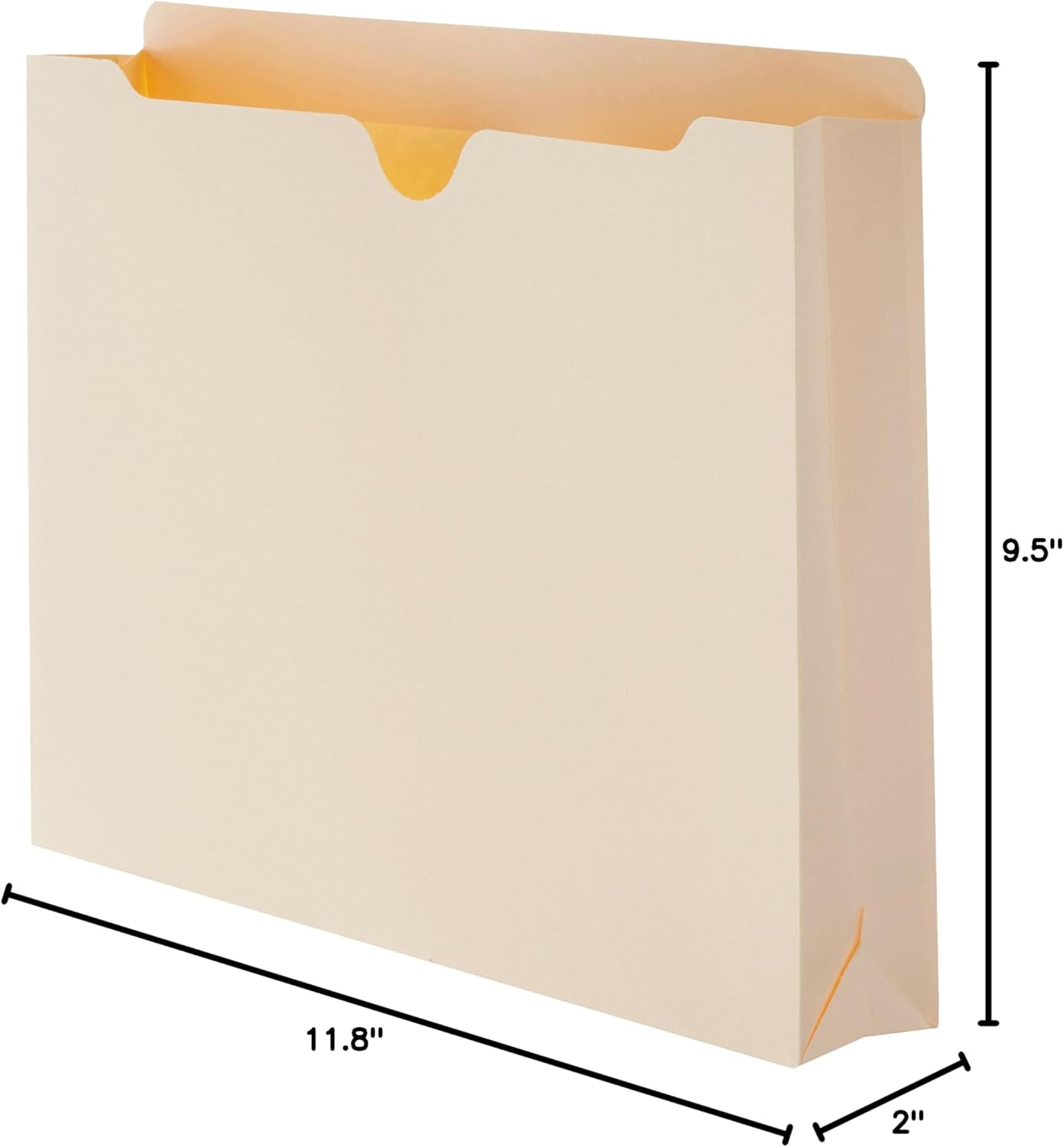 Detalle de Amazon Basics Reinforced File Jackets, Letter Size, Straight-Cut Tab, 2 Inch Expansion, Manila, 50-Pack