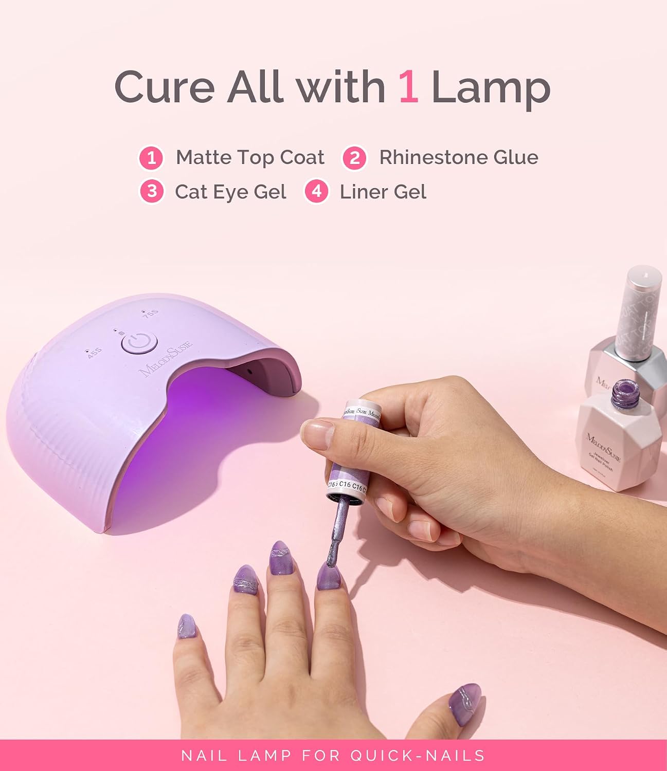 Thumbnail 6 de MelodySusie ART06G Mini UV-Lampe für Gelnägel (6 W, wiederaufladbar) – kompakt mit Timer