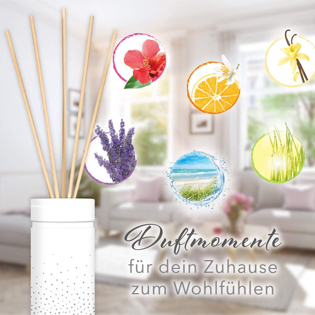 Detalle 2 de Frosch Oase lawendowy sen – uzupełnienie odświeżacza, 90 ml z patyczkami