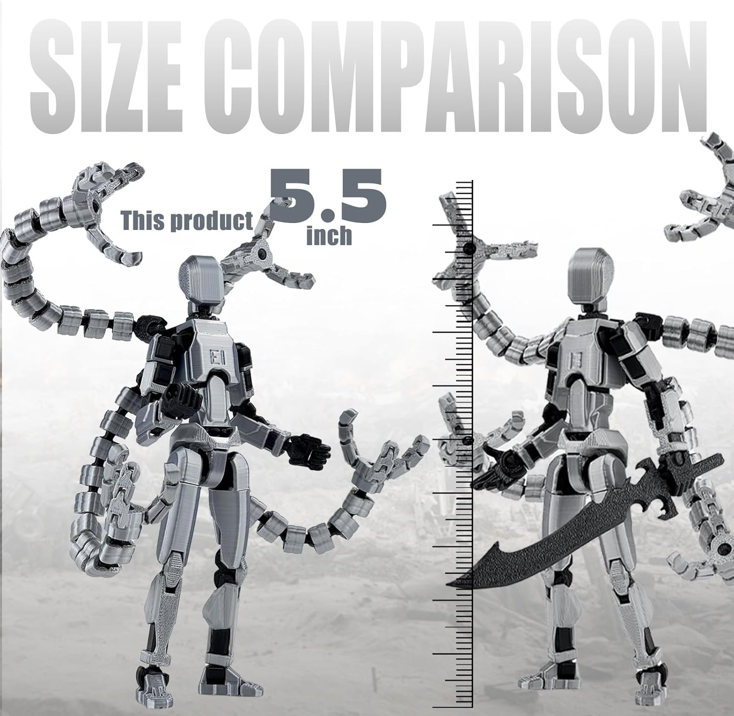 Thumbnail 1 de T13 Already Assembled Action Figure Accessories — Fully Jointed, PETG, Multi-Weapon Desktop Toy