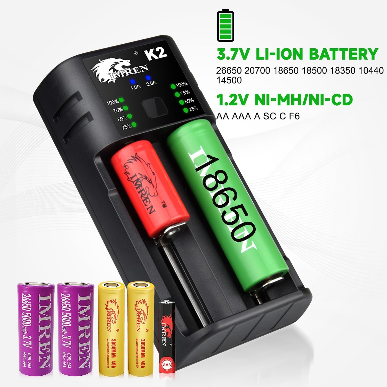 Thumbnail 3 de Imren 26650 10400 battery charger