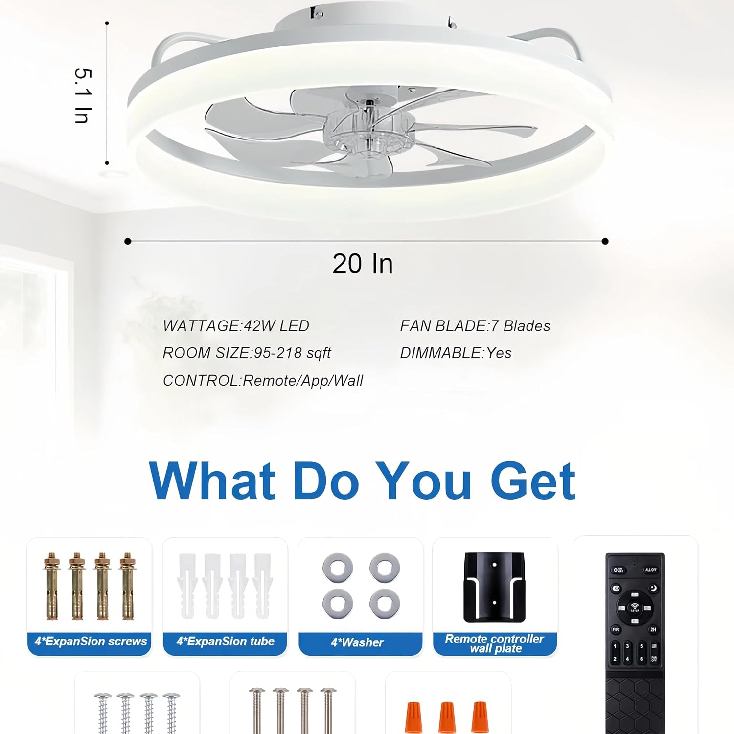 Thumbnail 6 de DWDVBL 50CM smart ceiling fan with remote