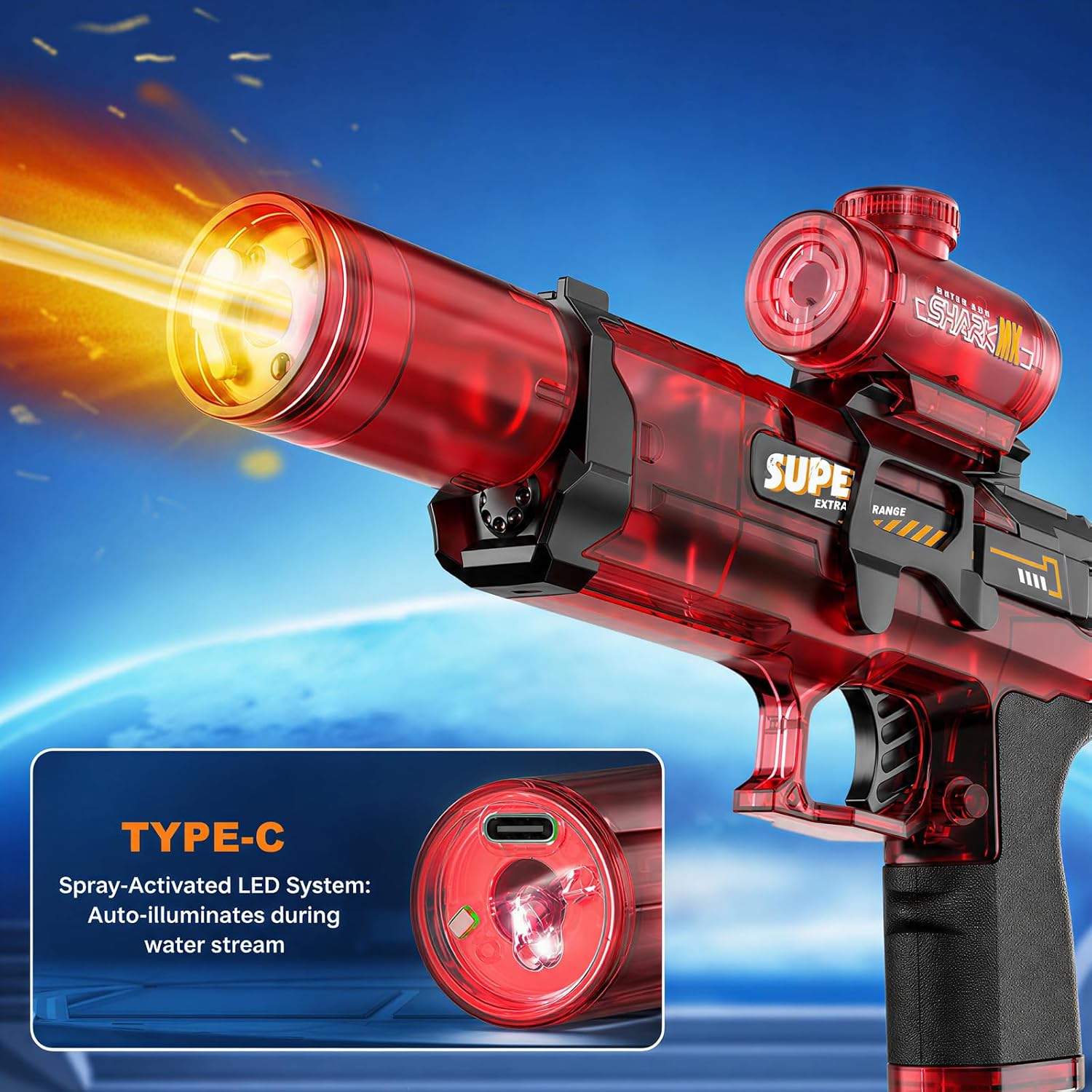 Thumbnail 2 de Electric Water Gun for Adults & Kids: Automatic LED Glow Squirt Gun