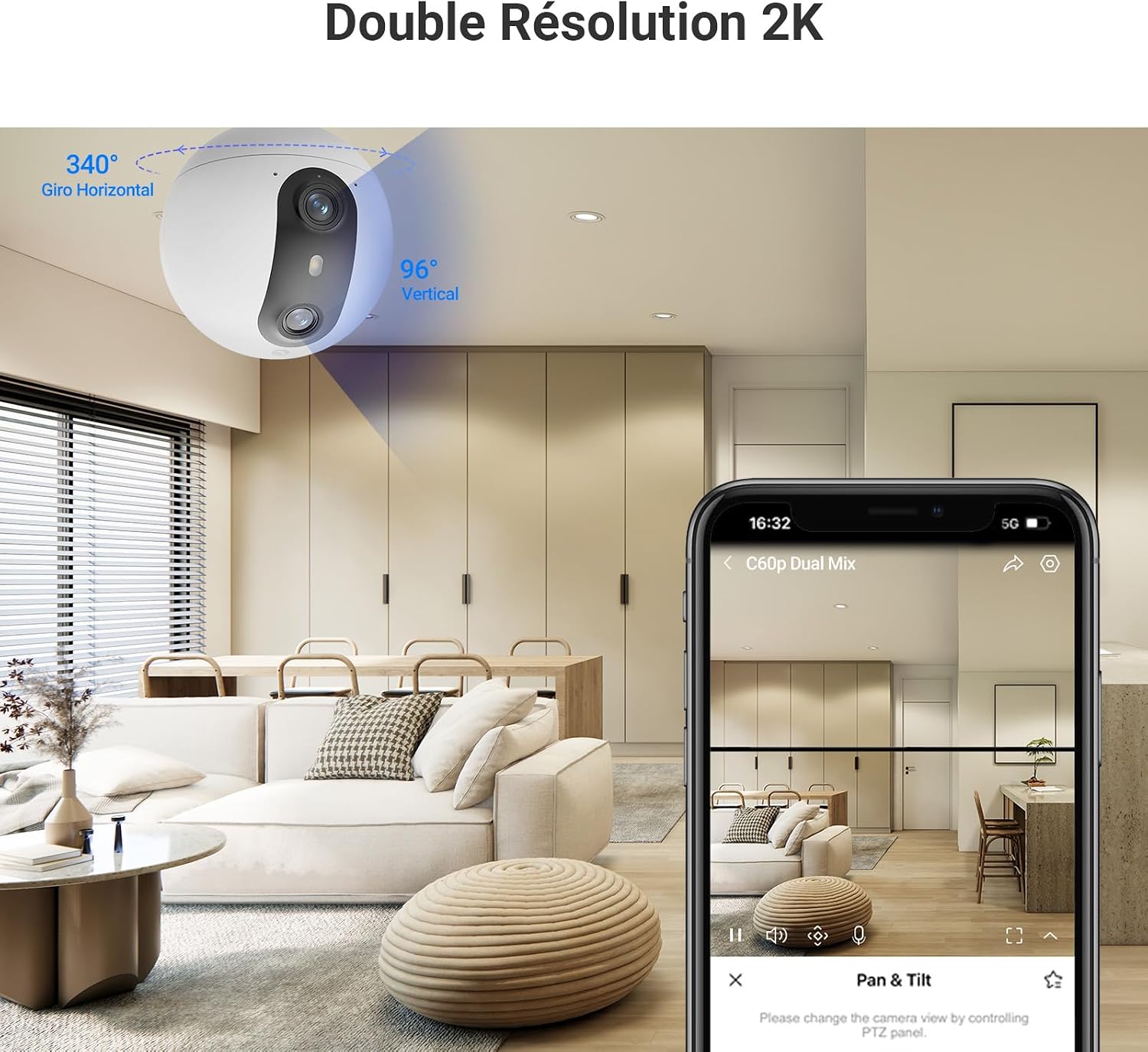 Detalle 2 de EZVIZ C60p Caméra intérieure 2K avec suivi automatique