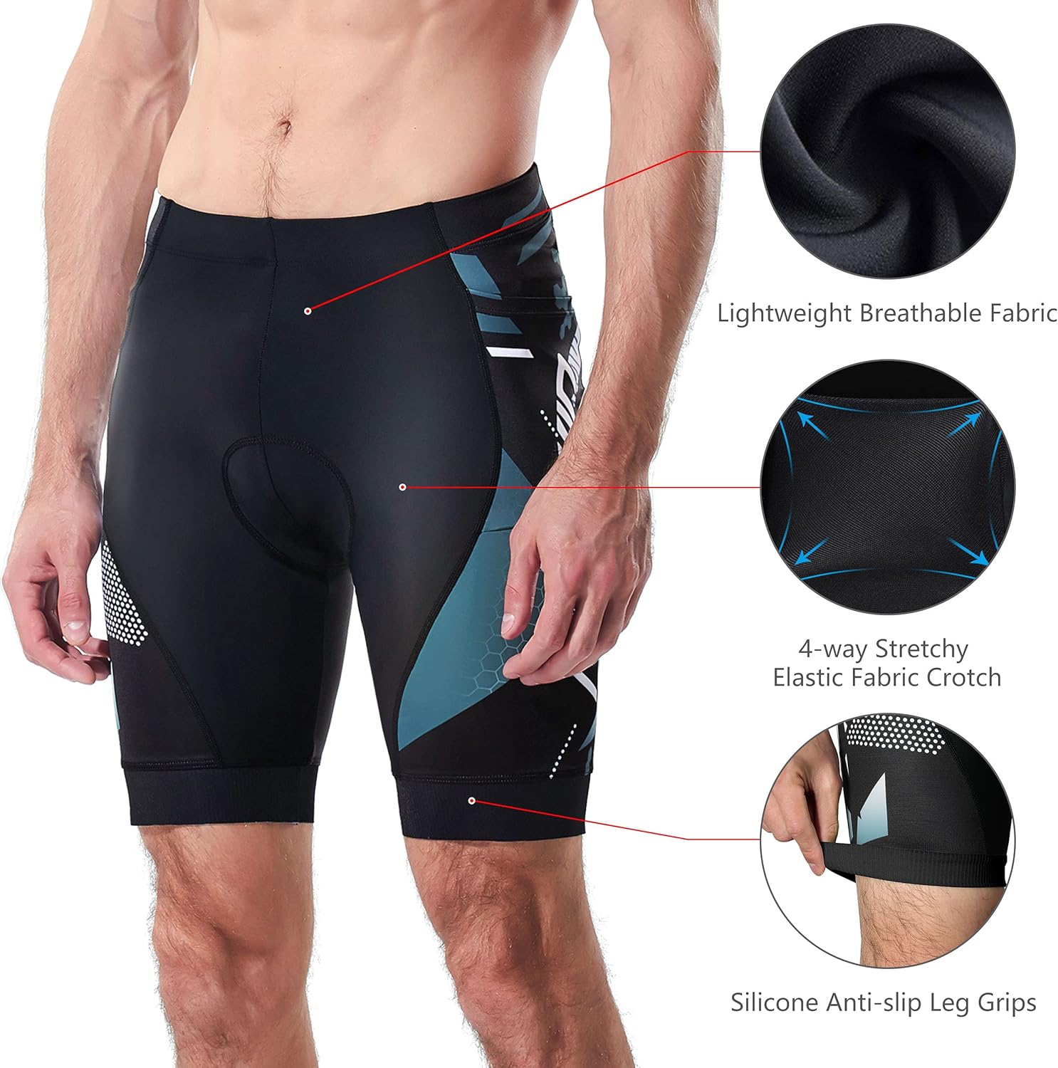 Thumbnail 3 de NICEWIN gepolsterte Mountainbike-Shorts für Herren mit Taschen – leicht, atmungsaktiv & schnell trocknend