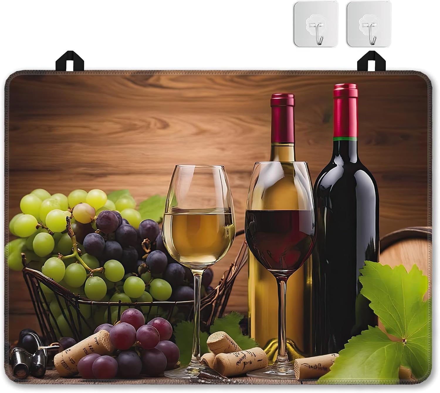 Detalle de YIKTI Wine Glasses Stove Cover, 28 x 20-Inch Washable Natural Rubber Mat