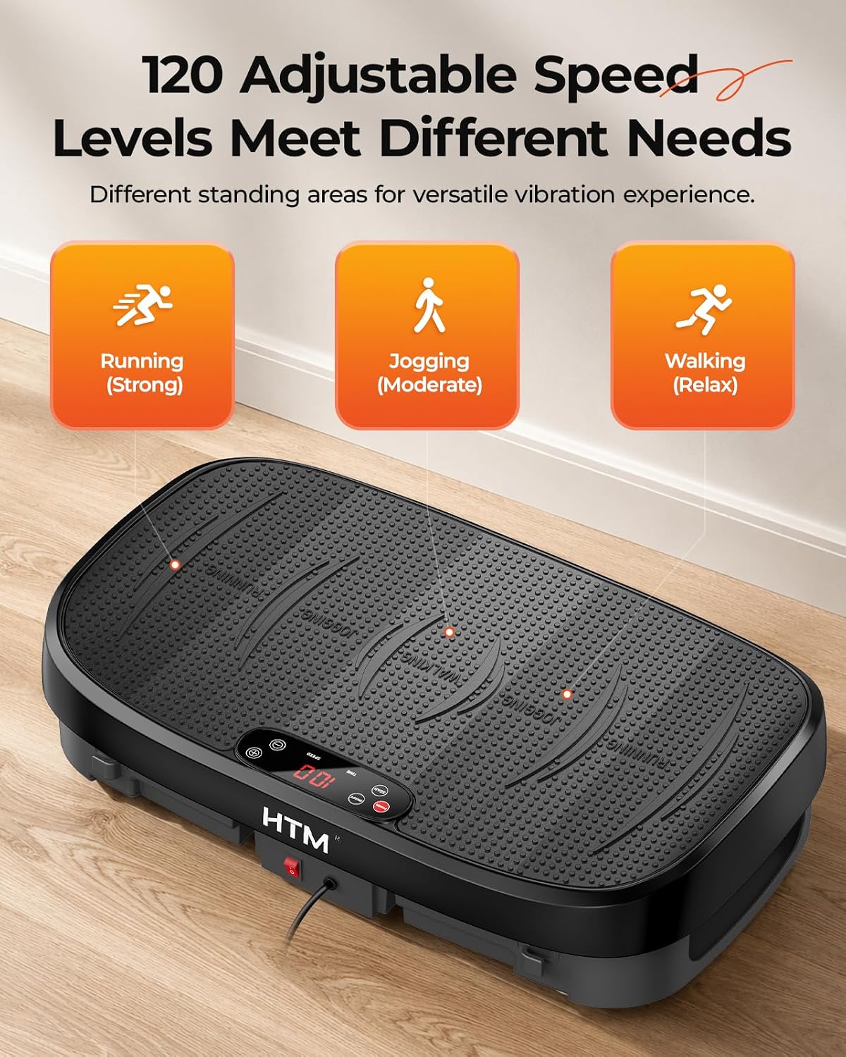 Thumbnail 6 de HTM Vibration Plate Exercise Machine, 9 Modes, 120 Speeds, Remote Control