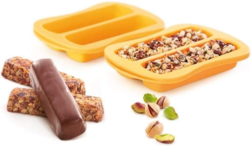 Detalle 2 de TescomaStampi per Barrette Snack in Silicone 643189 – 3 pezzi, 10 × 14 × 2,5 cm, giallo