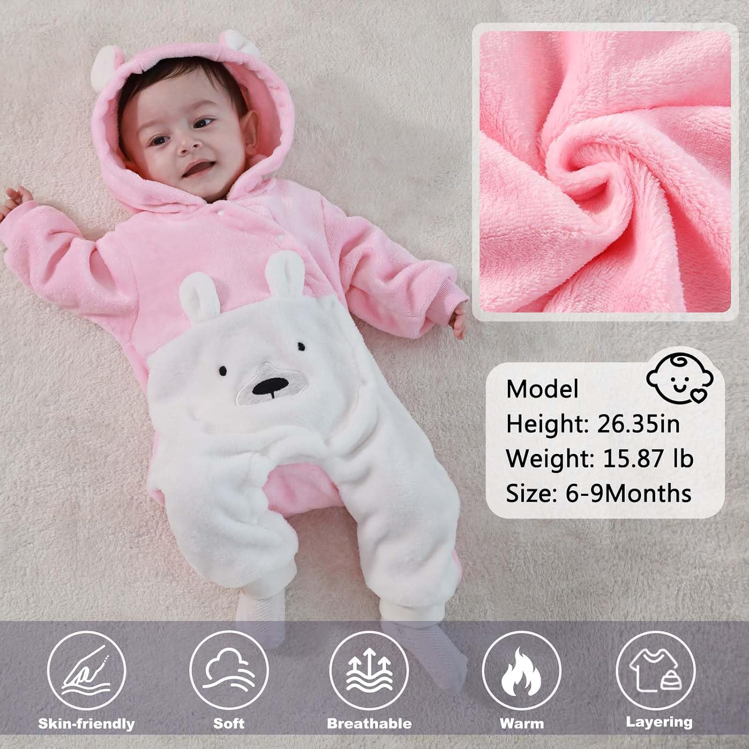 Detalle 2 de Baby Bear Fleece Romper