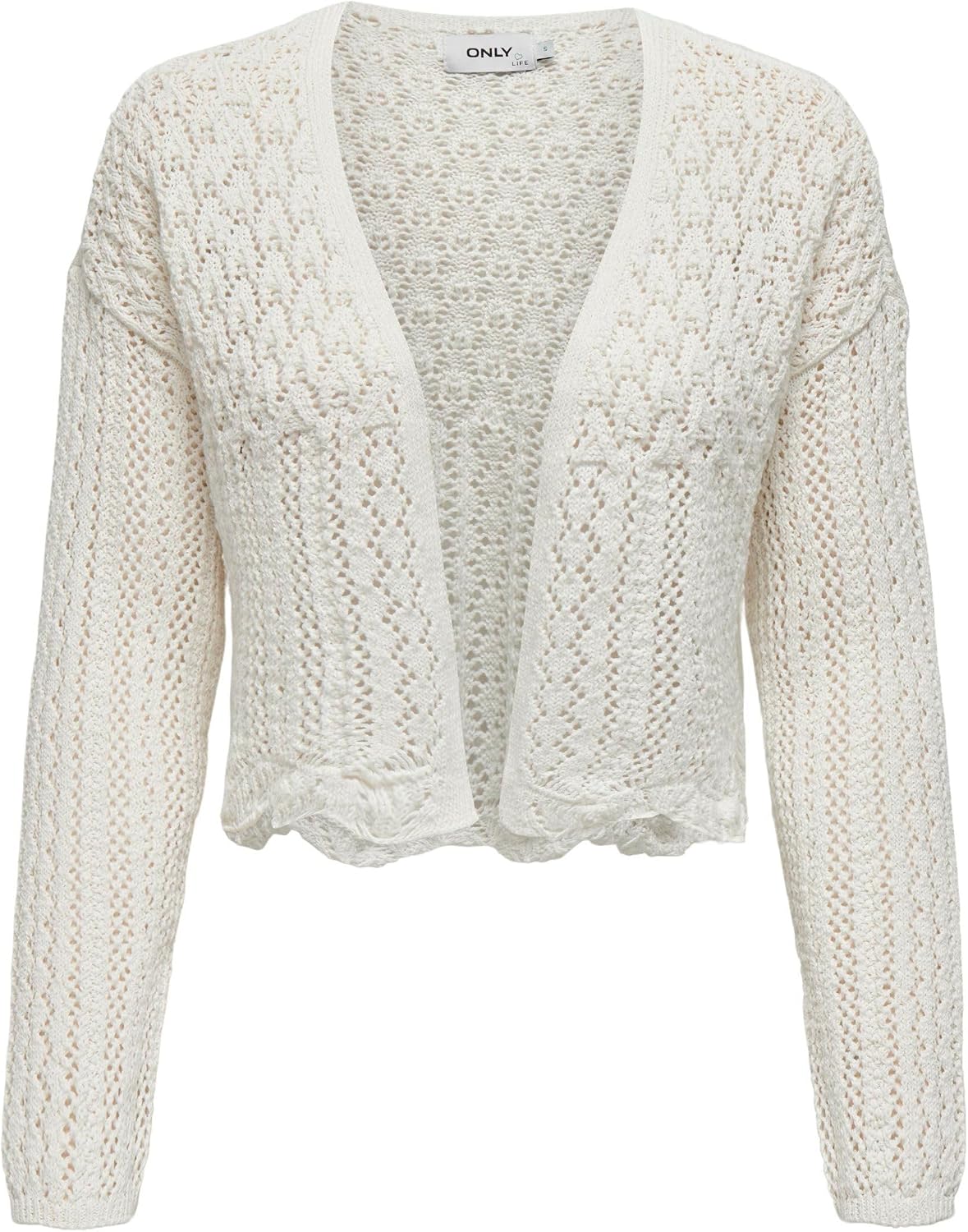 Detalle de ONLY ONLNOLA 7/8 Life KNT open gebreid vest, Cloud Dancer, XS