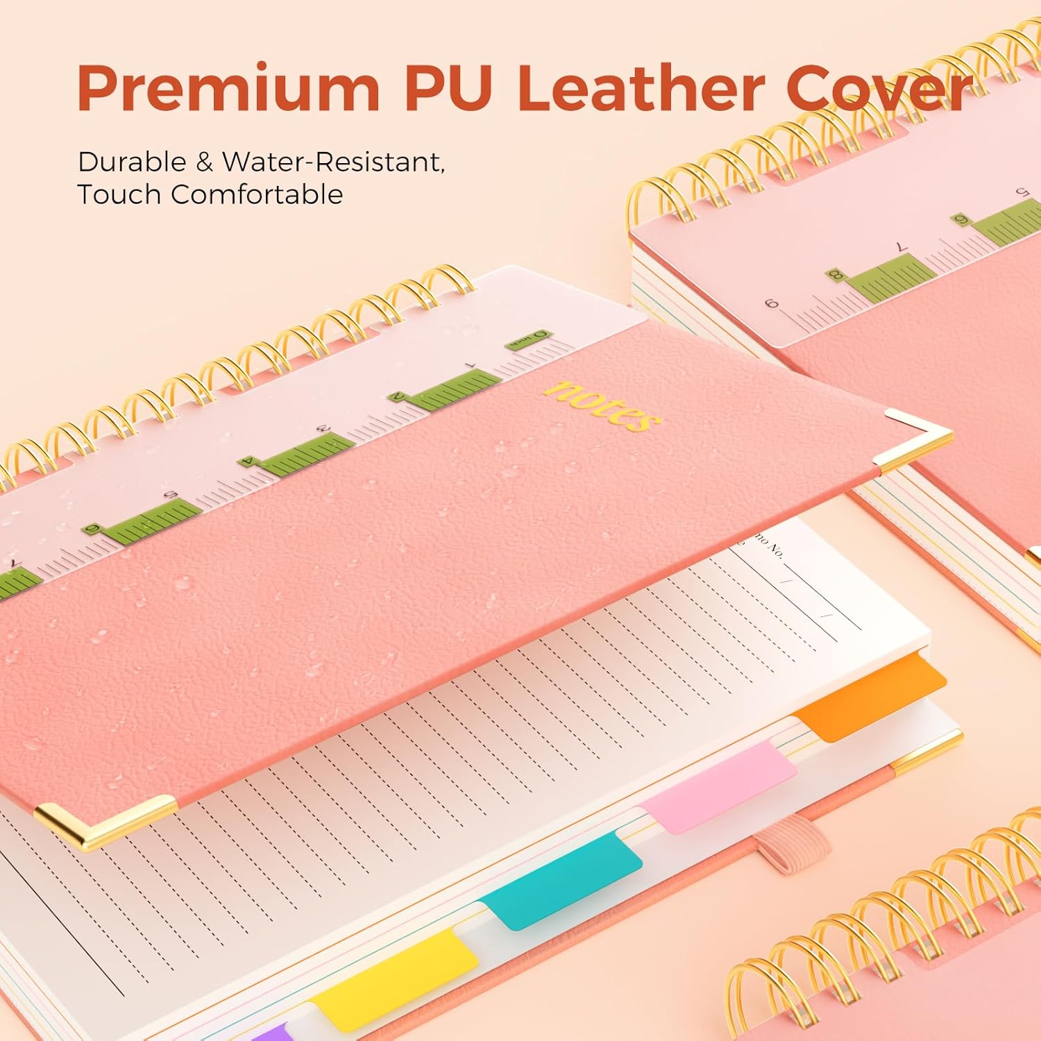 Detalle 2 de XYark Pink B5 5-Subject Hardcover Spiral Notebook, 300 Pages