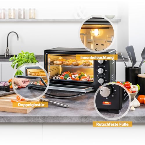 Detalle de TZS First Austria Mini-Backofen 20L mit Umluft – kompakt, vielseitig & zuverlässig