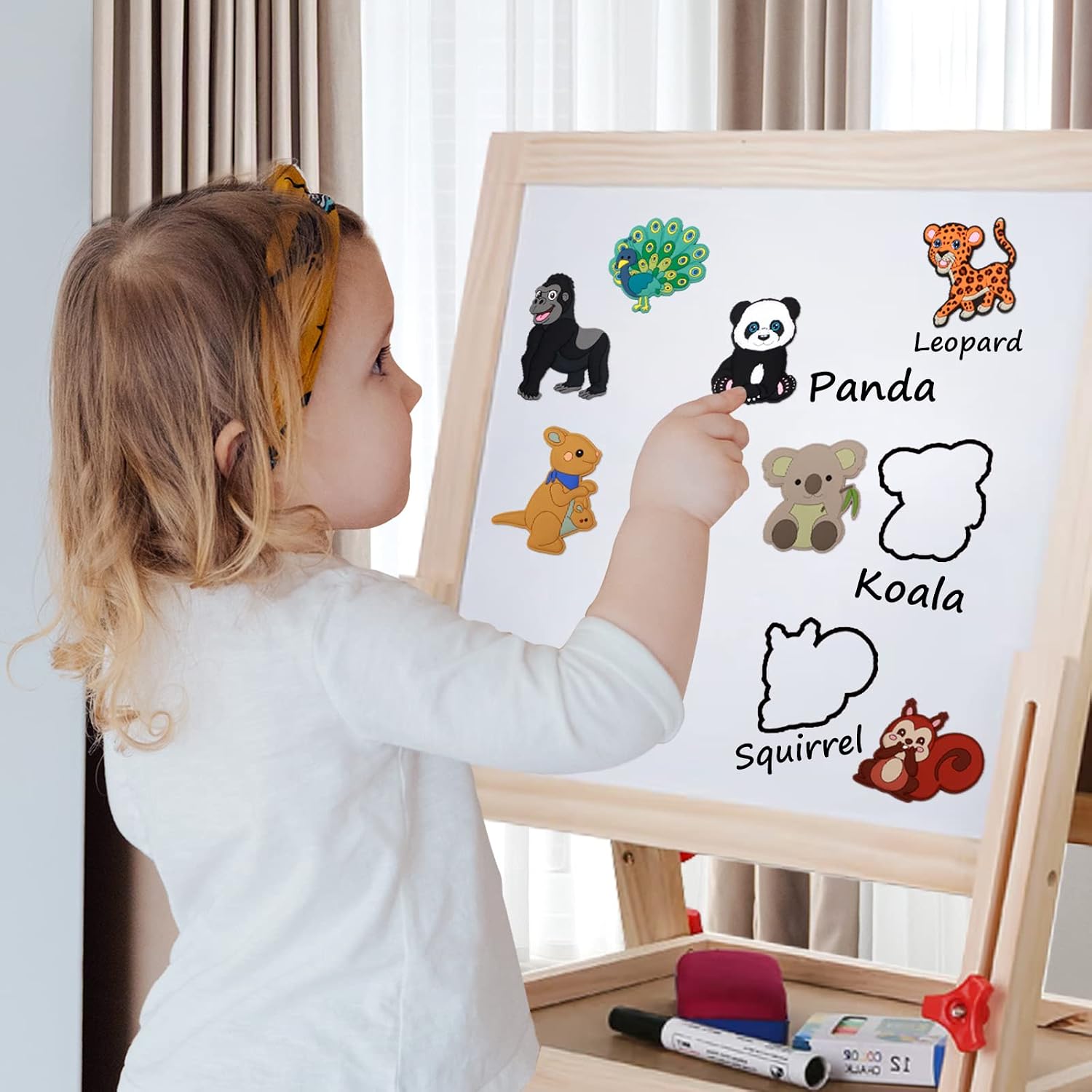 Detalle 1 de SUPINEEDO 220323 Animal Refrigerator Magnets for Toddlers, Full-Back Magnetic