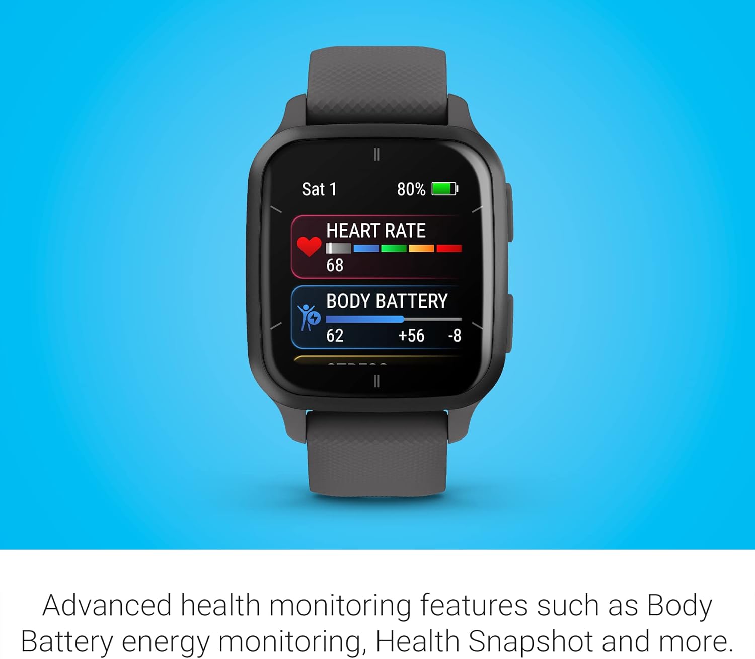 Thumbnail 3 de Garmin Venu® Sq 2 GPS Smartwatch (Slate and Shadow Gray) with AMOLED Display